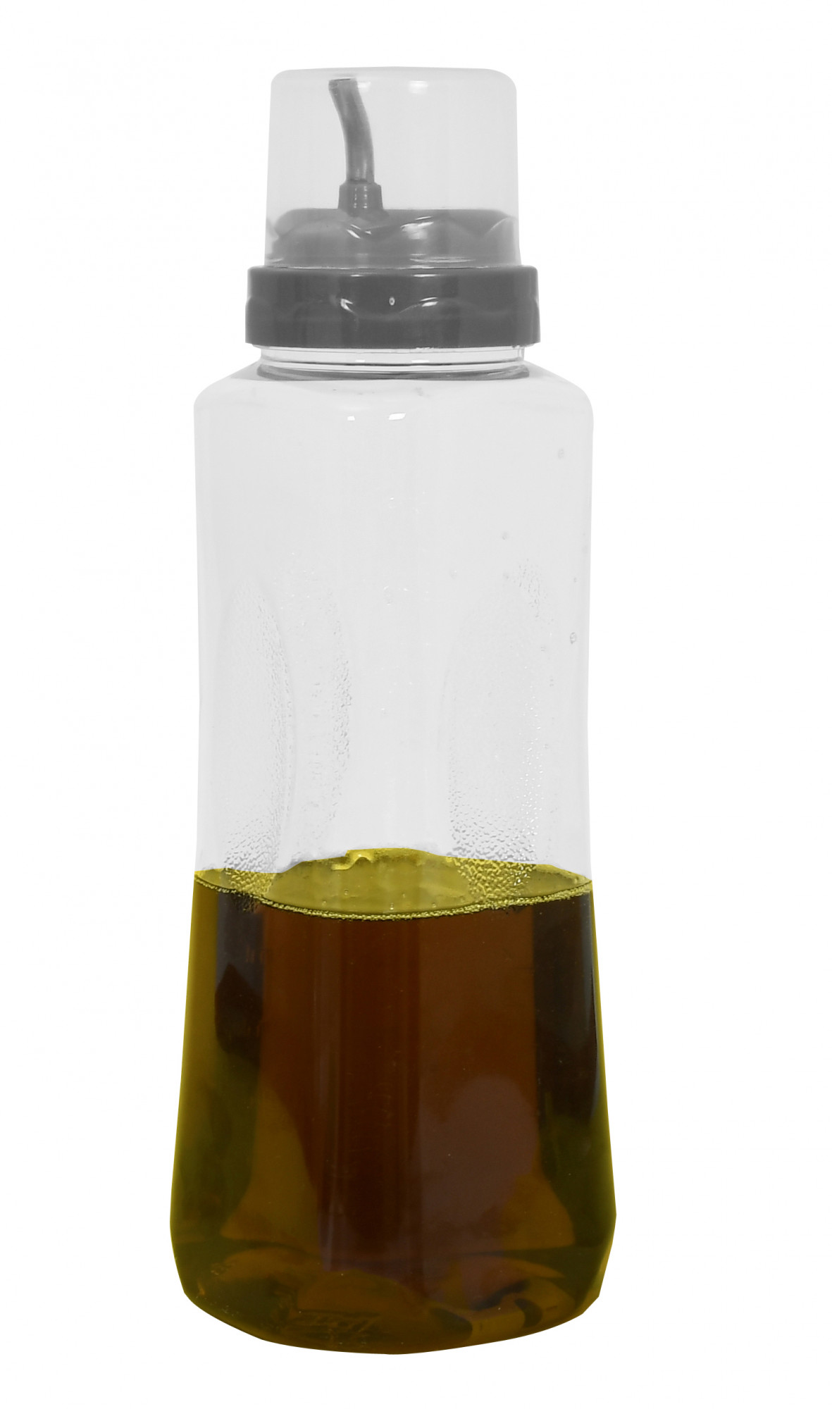 Kuber Industries 2 Pieces Plastic Leakproof Drop Oil Bottle Olive Oil Dispenser for Kitchen Storage Container,1 Ltr (Grey & Purple)