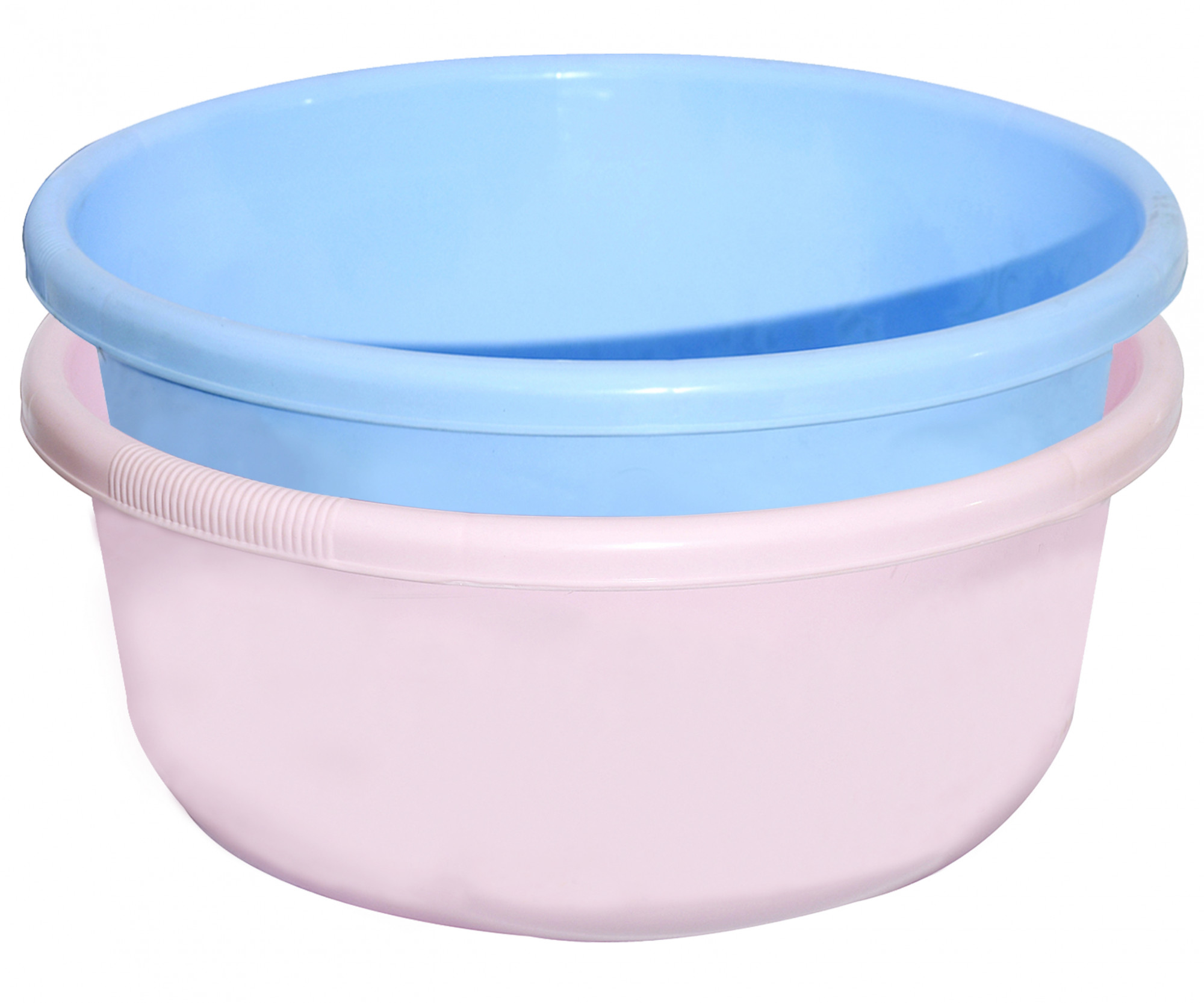 Kuber Industries 2 Pieces Unbreakable Plastic Multipurpose Bath Tub/Washing Tub 40 LTR (Blue & Pink) -KUBMART1284