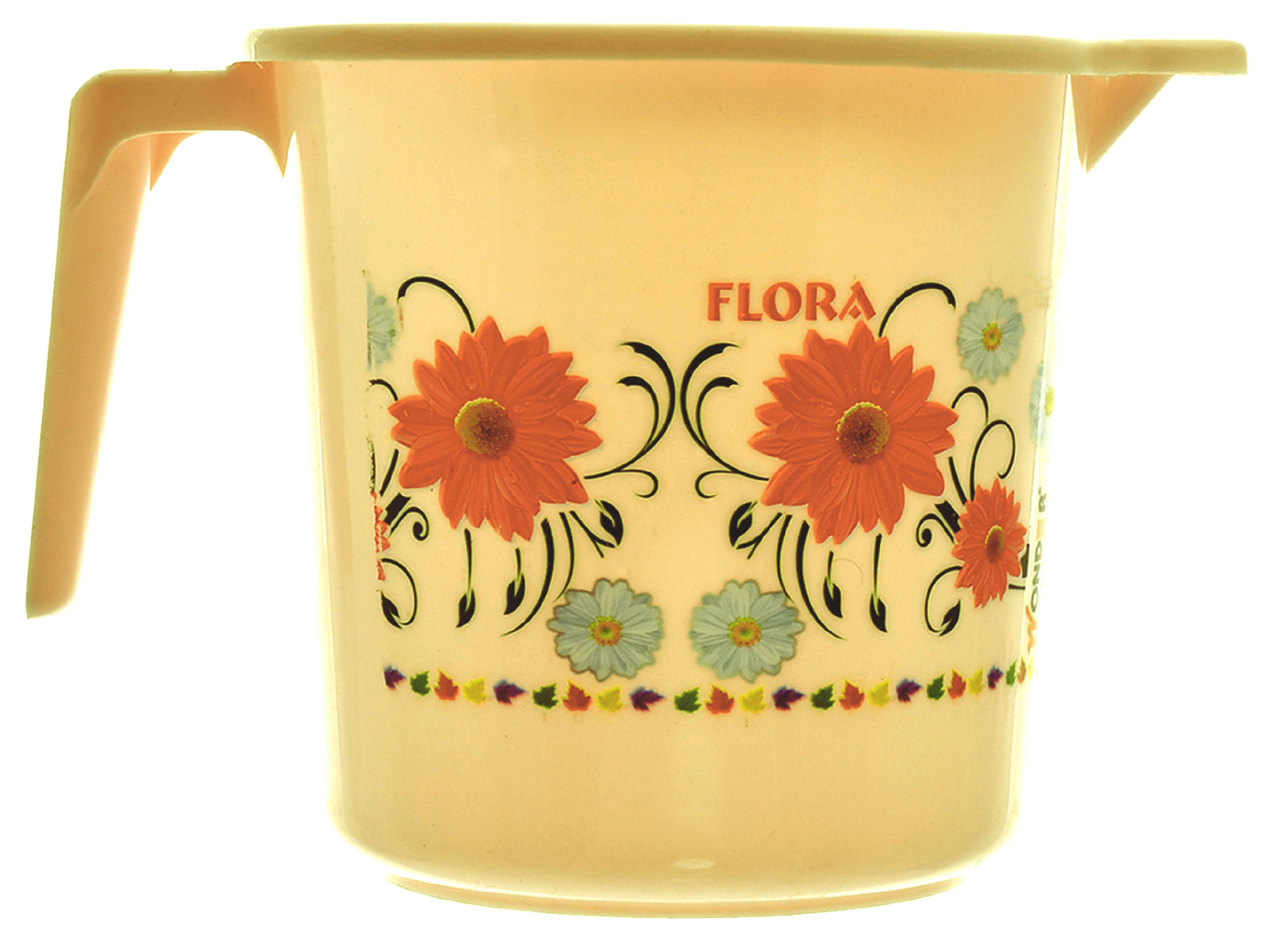 Kuber Industries 2 Pieces Unbreakable Virgin Plastic Bathroom Bucket With Mug Set- Cream, (1 Pc 18 LTR Bucket & 1 Pc 1 LTR Mug)-KUBMART1268