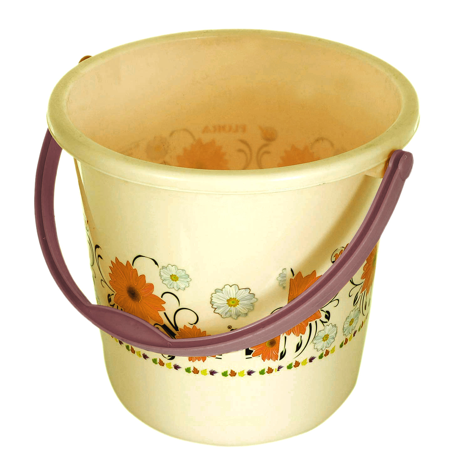 Kuber Industries 2 Pieces Unbreakable Virgin Plastic Bathroom Bucket With Mug Set- Cream, (1 Pc 18 LTR Bucket & 1 Pc 1 LTR Mug)-KUBMART1268