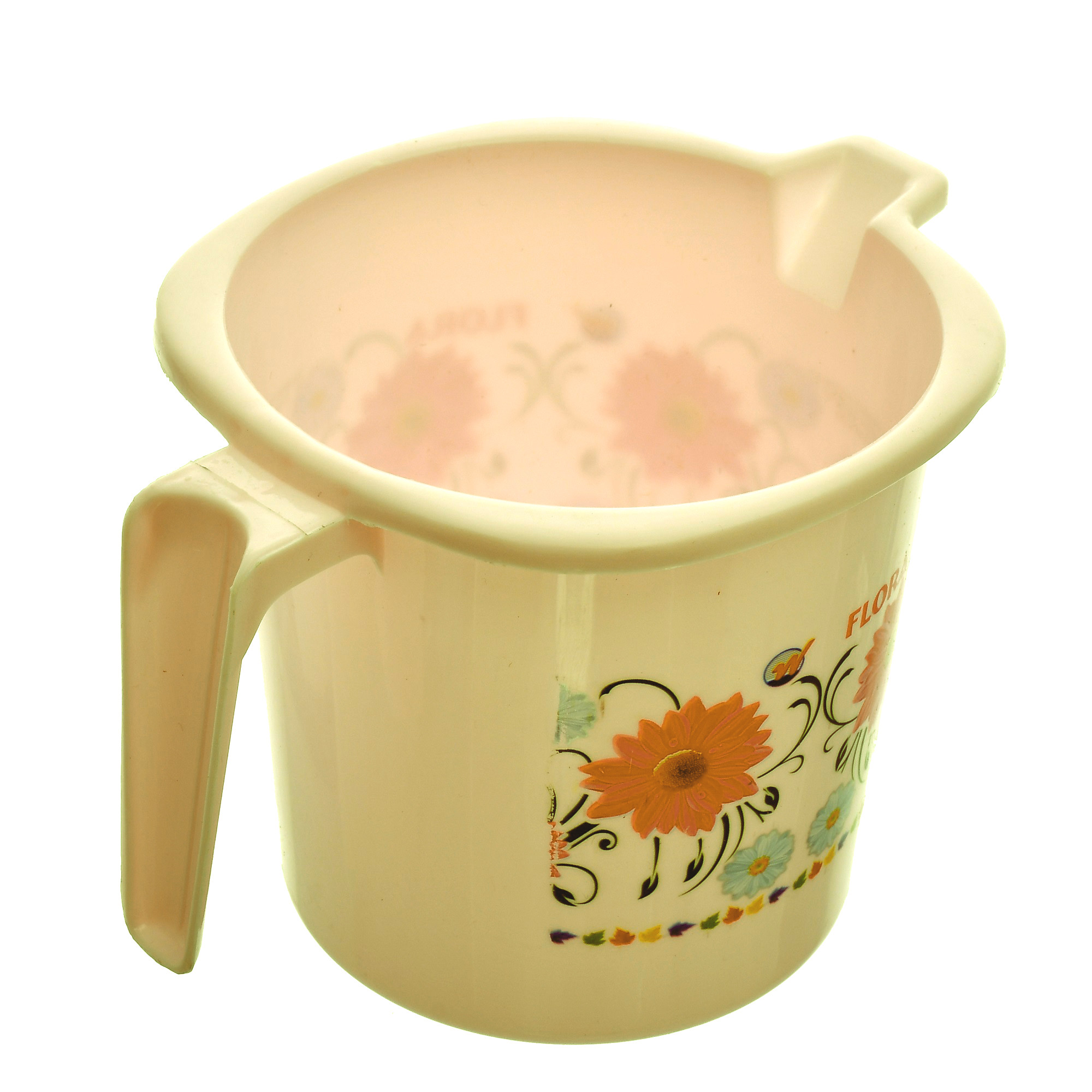 Kuber Industries 2 Pieces Unbreakable Virgin Plastic Bathroom Bucket With Mug Set- Cream, (1 Pc 18 LTR Bucket & 1 Pc 1 LTR Mug)-KUBMART1270