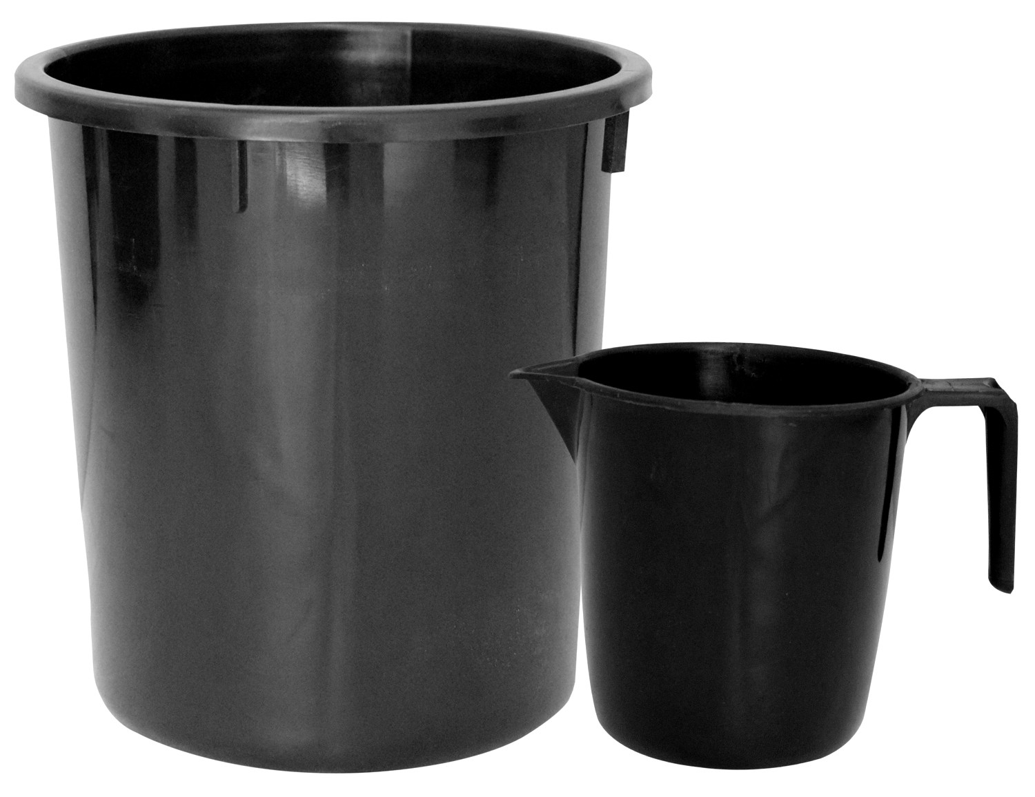 Kuber Industries 2 Pieces Unbreakable Virgin Plastic Multipurpose Bathroom Dustbin & Mug Set (Black)