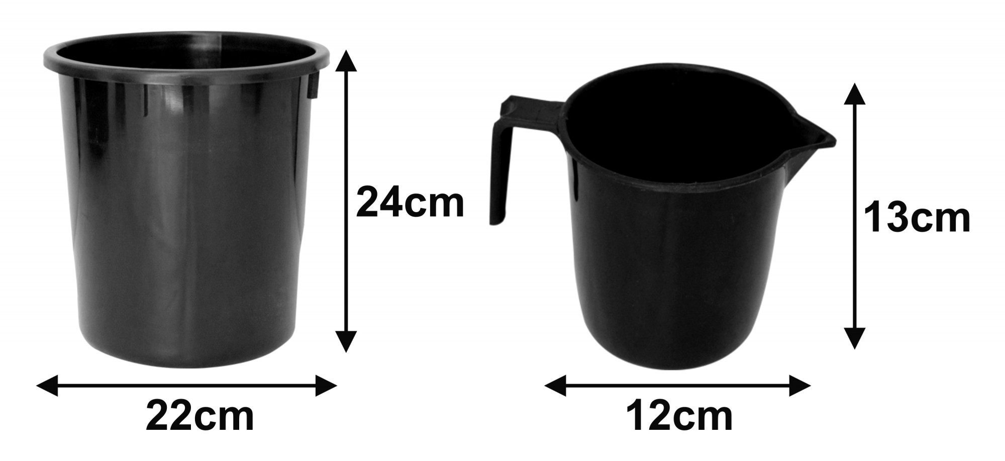 Kuber Industries 2 Pieces Unbreakable Virgin Plastic Multipurpose Bathroom Dustbin & Mug Set (Black)