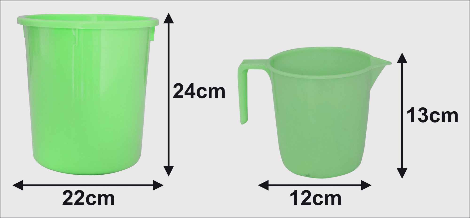 Kuber Industries 2 Pieces Unbreakable Virgin Plastic Multipurpose Bathroom Dustbin & Mug Set (Green)