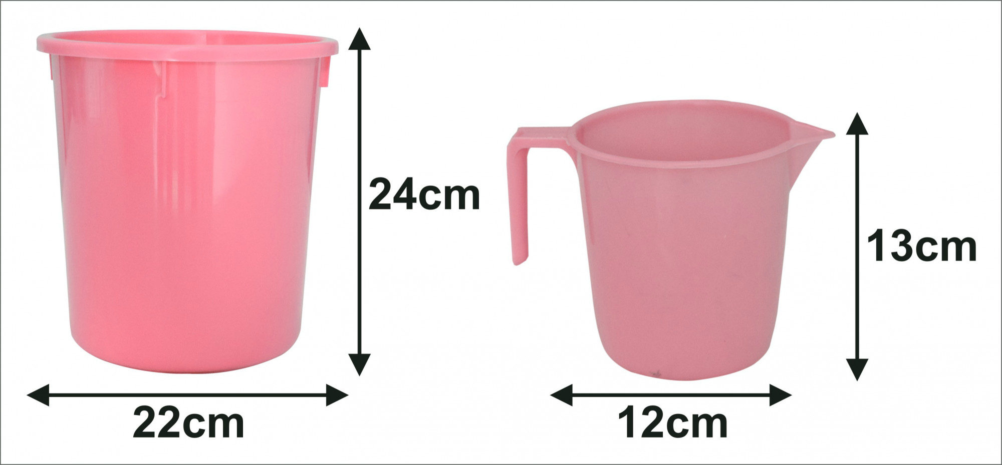 Kuber Industries 2 Pieces Unbreakable Virgin Plastic Multipurpose Bathroom Dustbin & Mug Set (Pink)