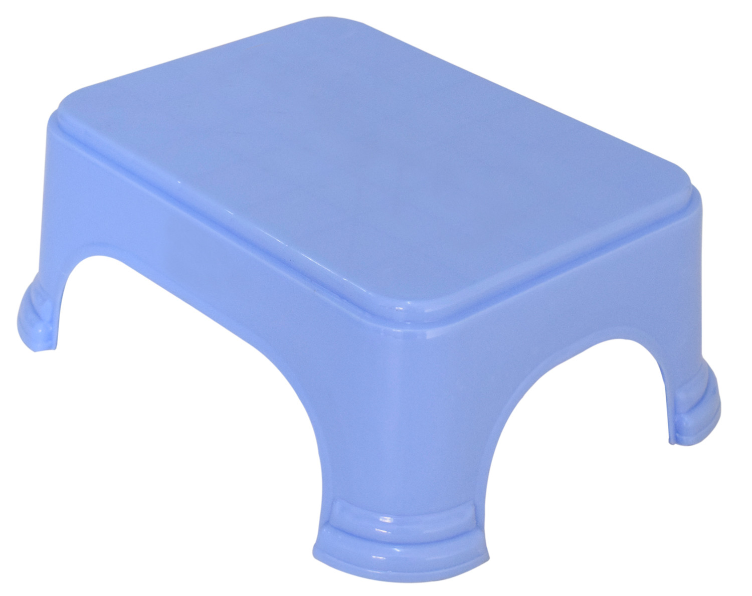 Kuber Industries 2 Pieces Unbreakable Virgin Plastic Multipurpose Bathroom Stool & Mug Set (Blue)