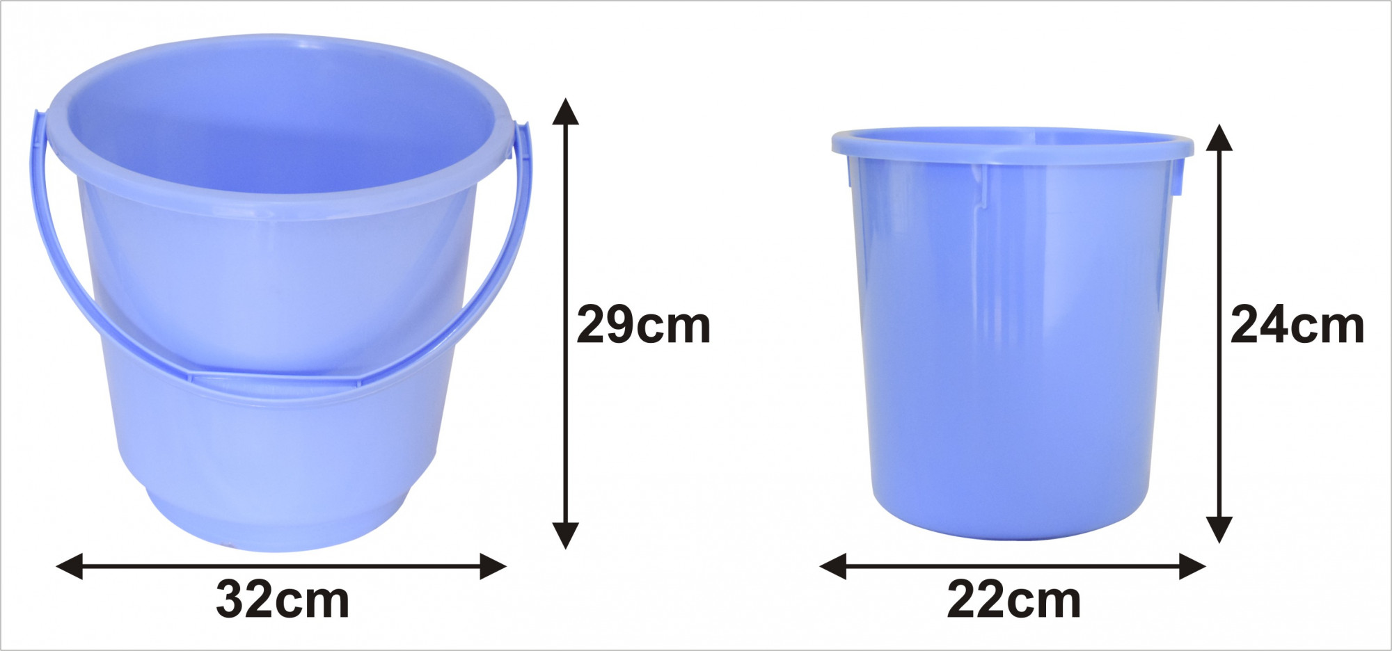 Kuber Industries 2 Pieces Unbreakable Virgin Plastic Multipurpose Bucket & Dustbin Set (Blue)