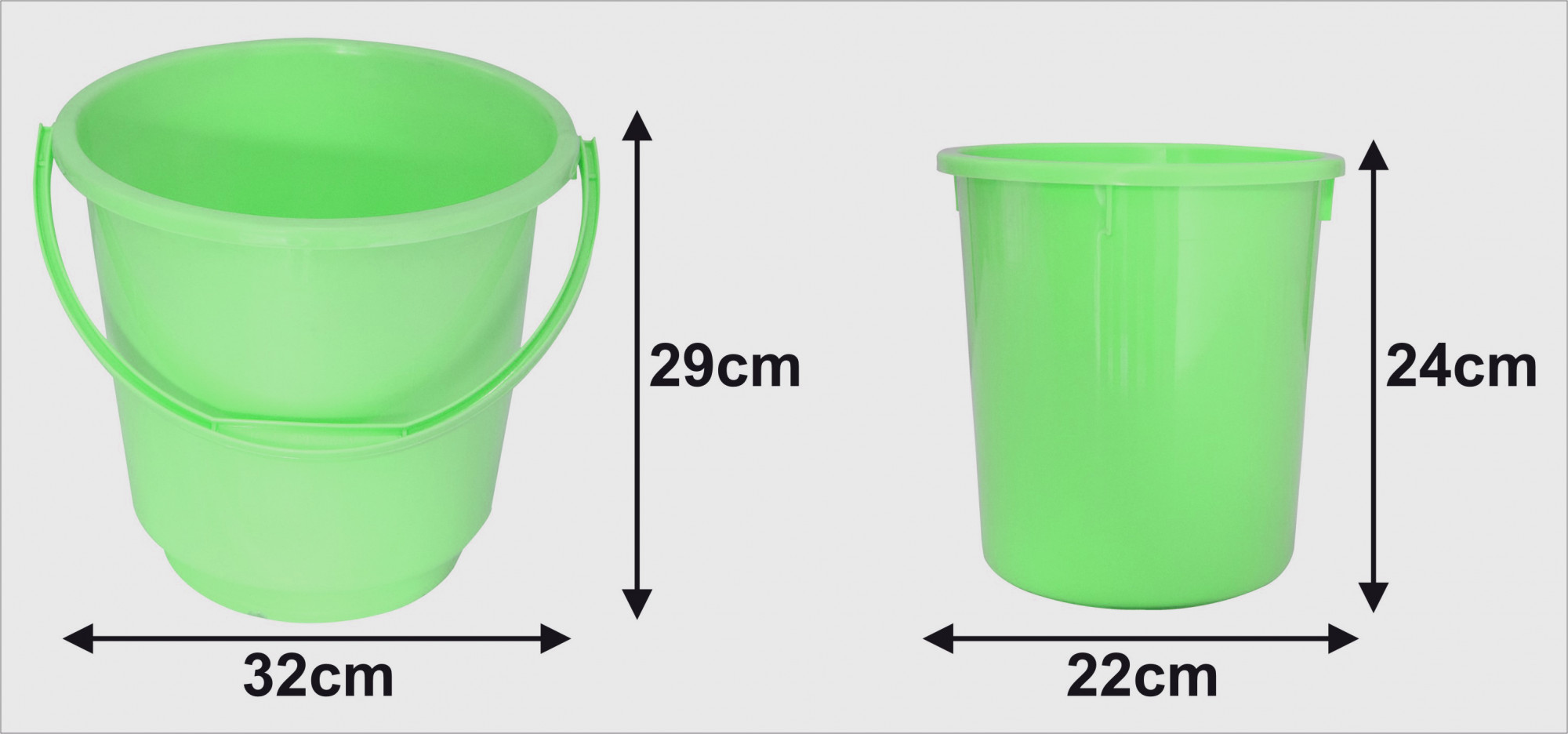 Kuber Industries 2 Pieces Unbreakable Virgin Plastic Multipurpose Bucket & Dustbin Set (Green)