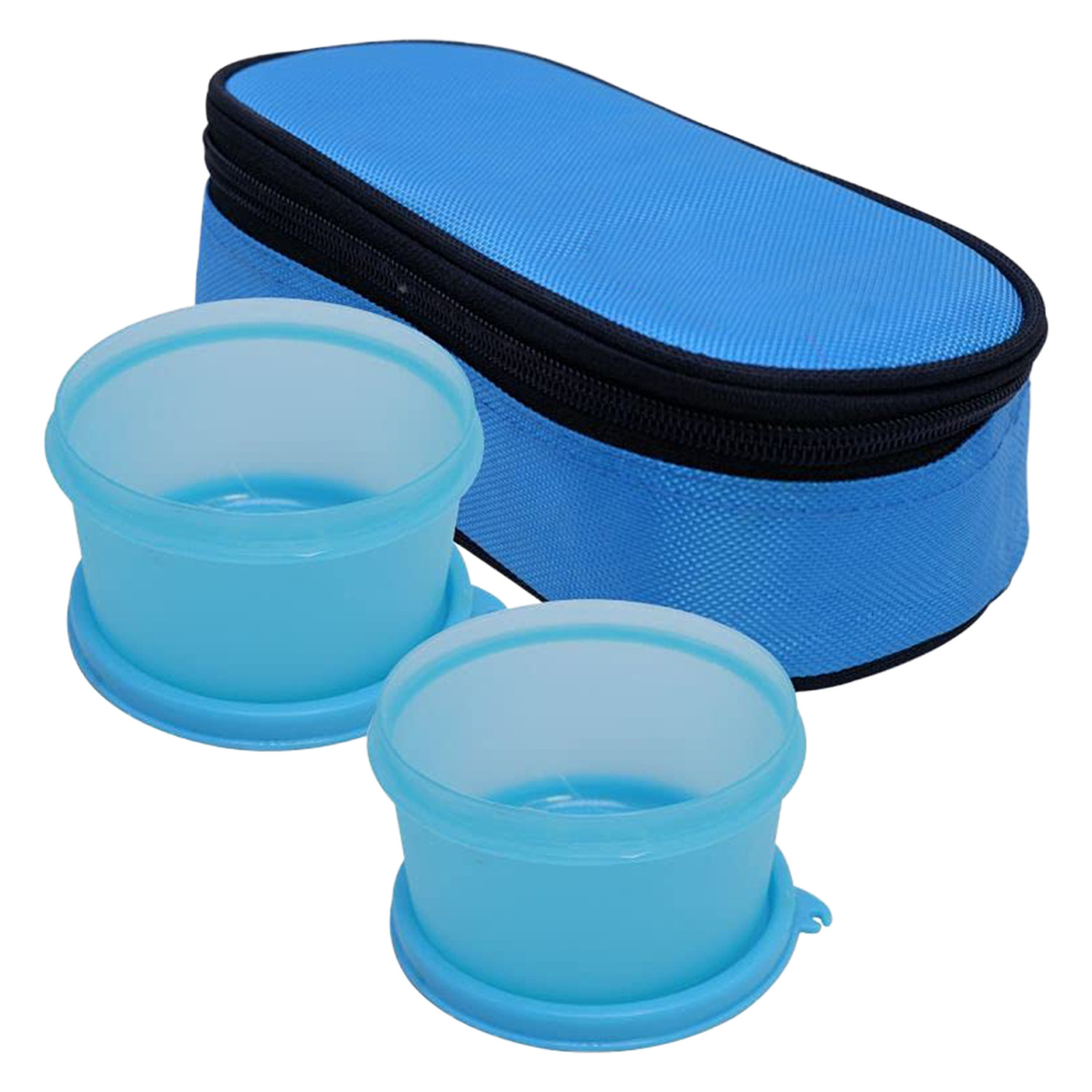 Kuber Industries 2 Plastic Containers Lunch Box Set With Cover (Sky Blue)