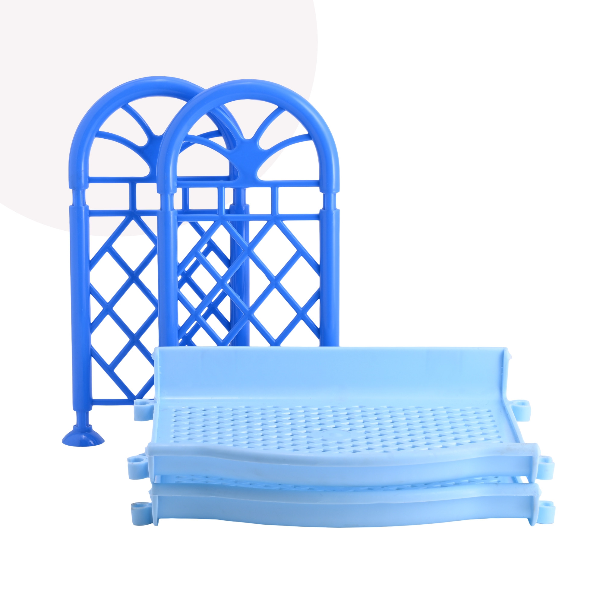 Kuber Industries 2 Tier Collapsible Plastic Racks for Storage  Vegetable Stand  Kitchen Accessories  Perfumes Small Rack for Storage  Home  Store Room Organizer Rack  Blue