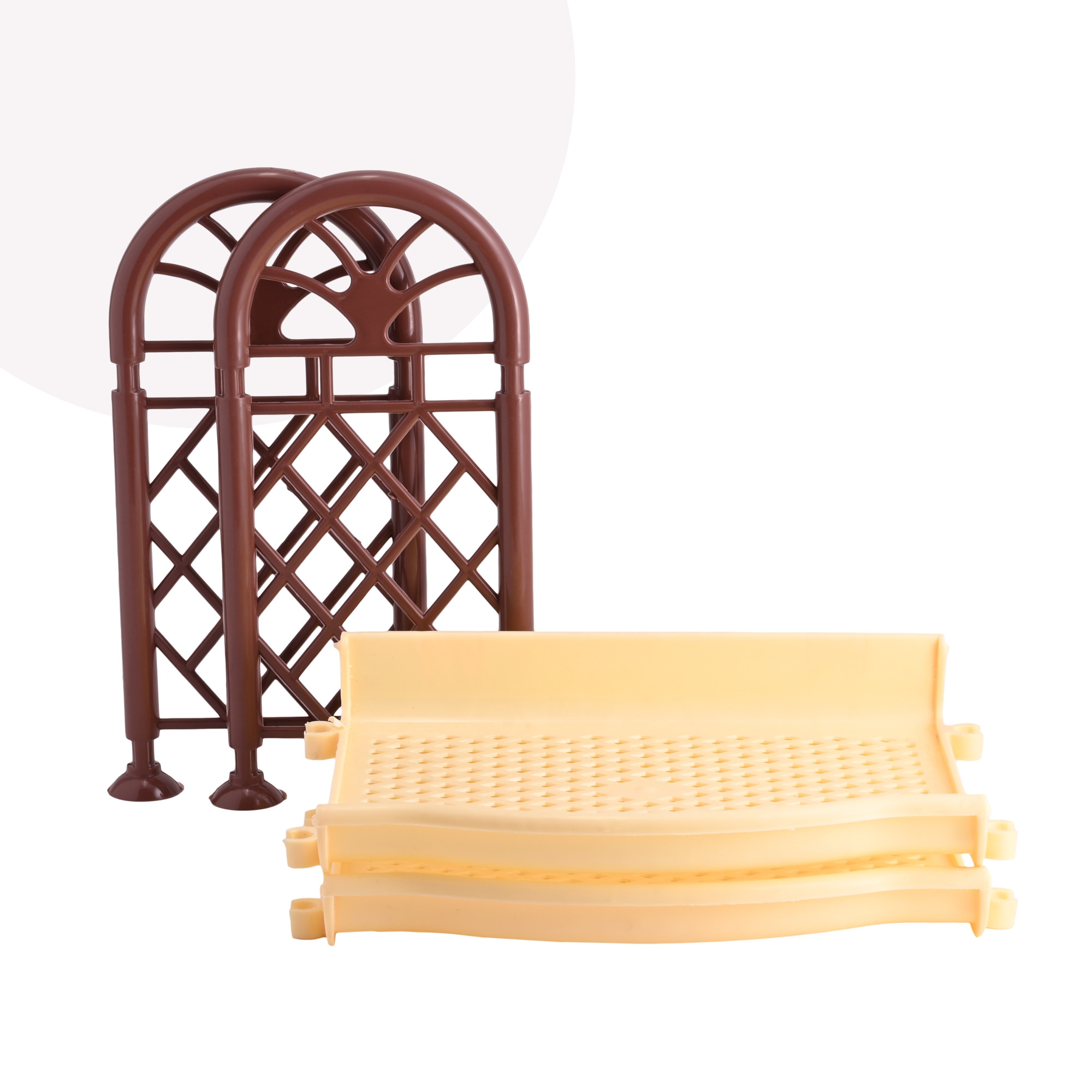 Kuber Industries 2 Tier Collapsible Plastic Racks for Storage  Vegetable Stand  Kitchen Accessories  Perfumes Small Rack for Storage  Home  Store Room Organizer Rack  Cream  Brown