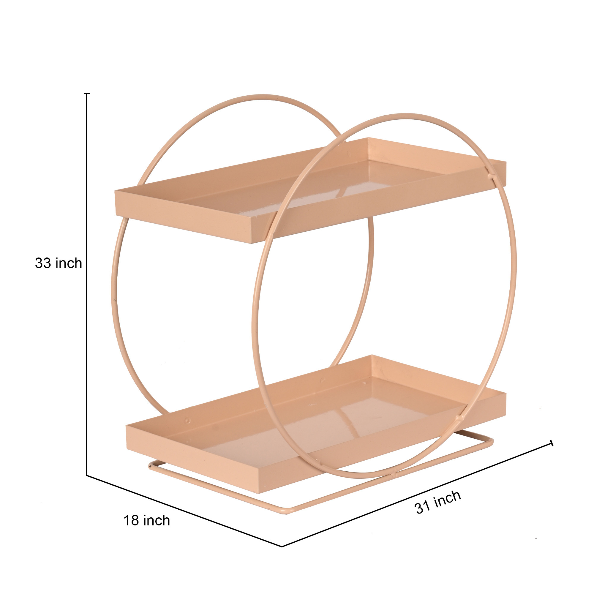 Kuber Industries 2-Tier Multi-Use Metal Bathroom Organiser Stand for Makeup  Toiletries  Space-Saving Kitchen Rack Stand  Kitchen Counter Top Organizer for Spices  Oils  Peach