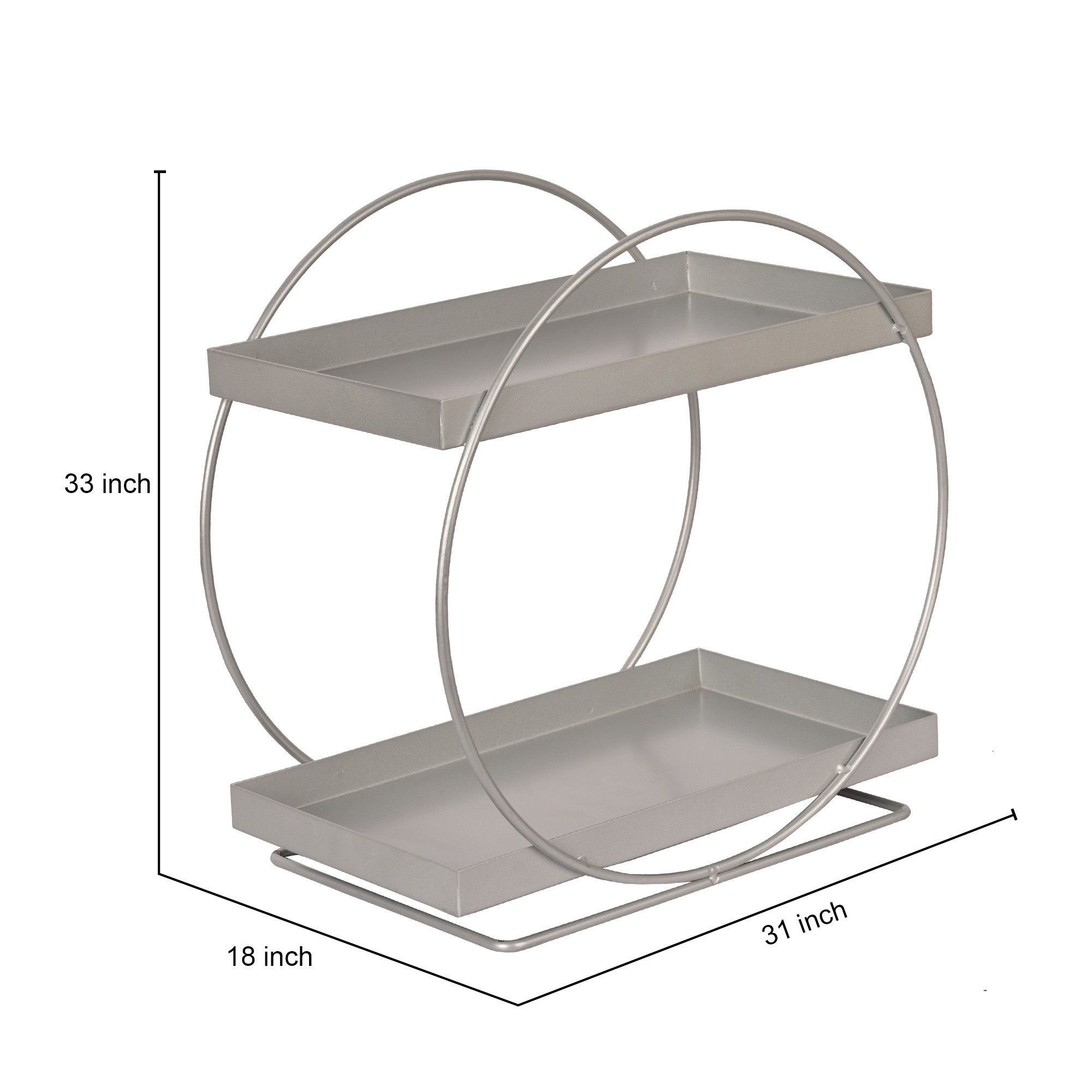 Kuber Industries 2-Tier Multi-Use Metal Bathroom Organiser Stand for Makeup  Toiletries  Space-Saving Kitchen Rack Stand  Kitchen Counter Top Organizer for Spices  Oils  Silver