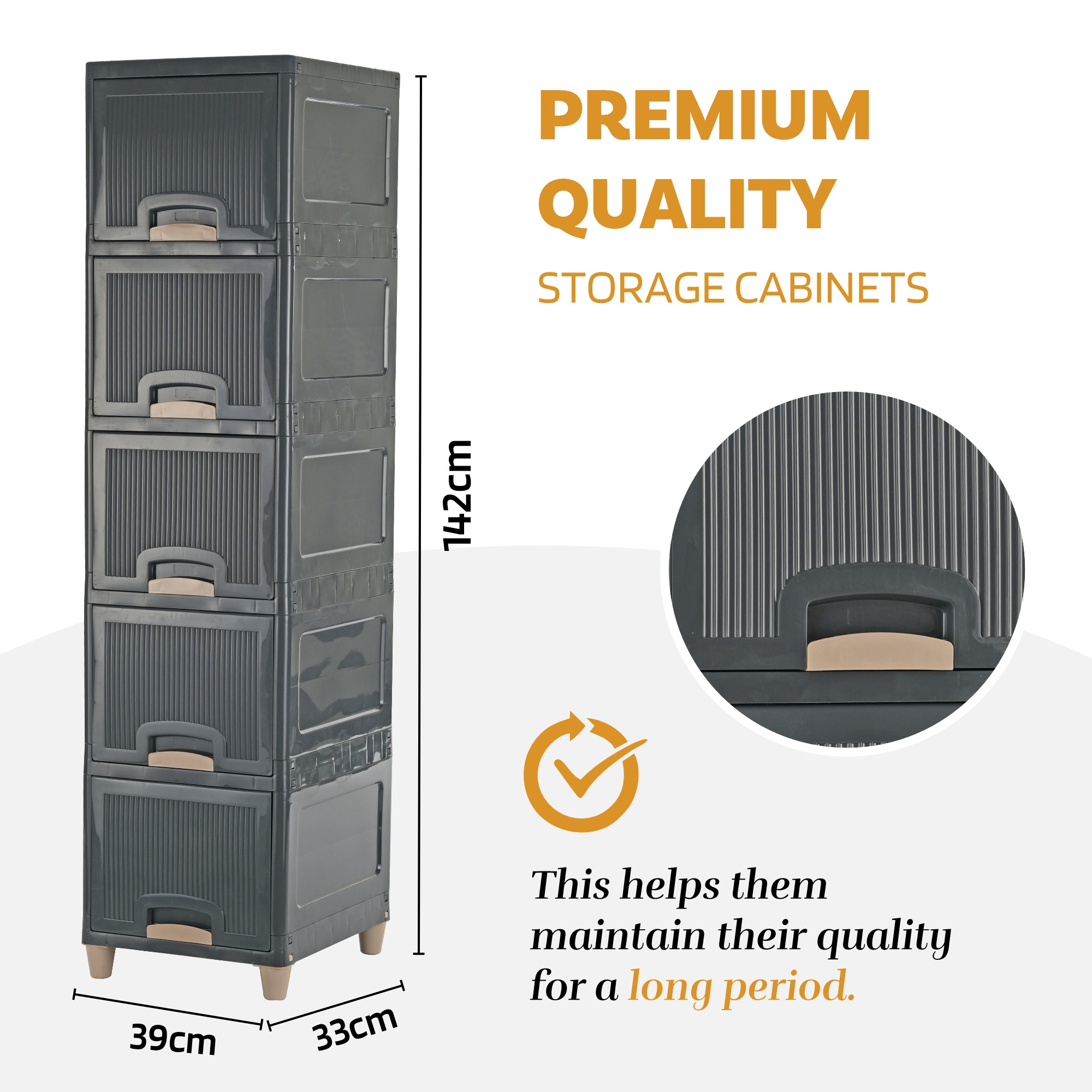 Kuber Industries 2 Units Cabinet Storage Organizer  Multipurpose Folding Storage Racks  Clothes Drawer Organizer for Wardrobe  Grey