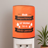 Rexine Water Camper Cover with Water Level indicator | Machine Washable Dispenser Bottle Cover - Ideal for Home, Office & Hospital | Printed - Orange