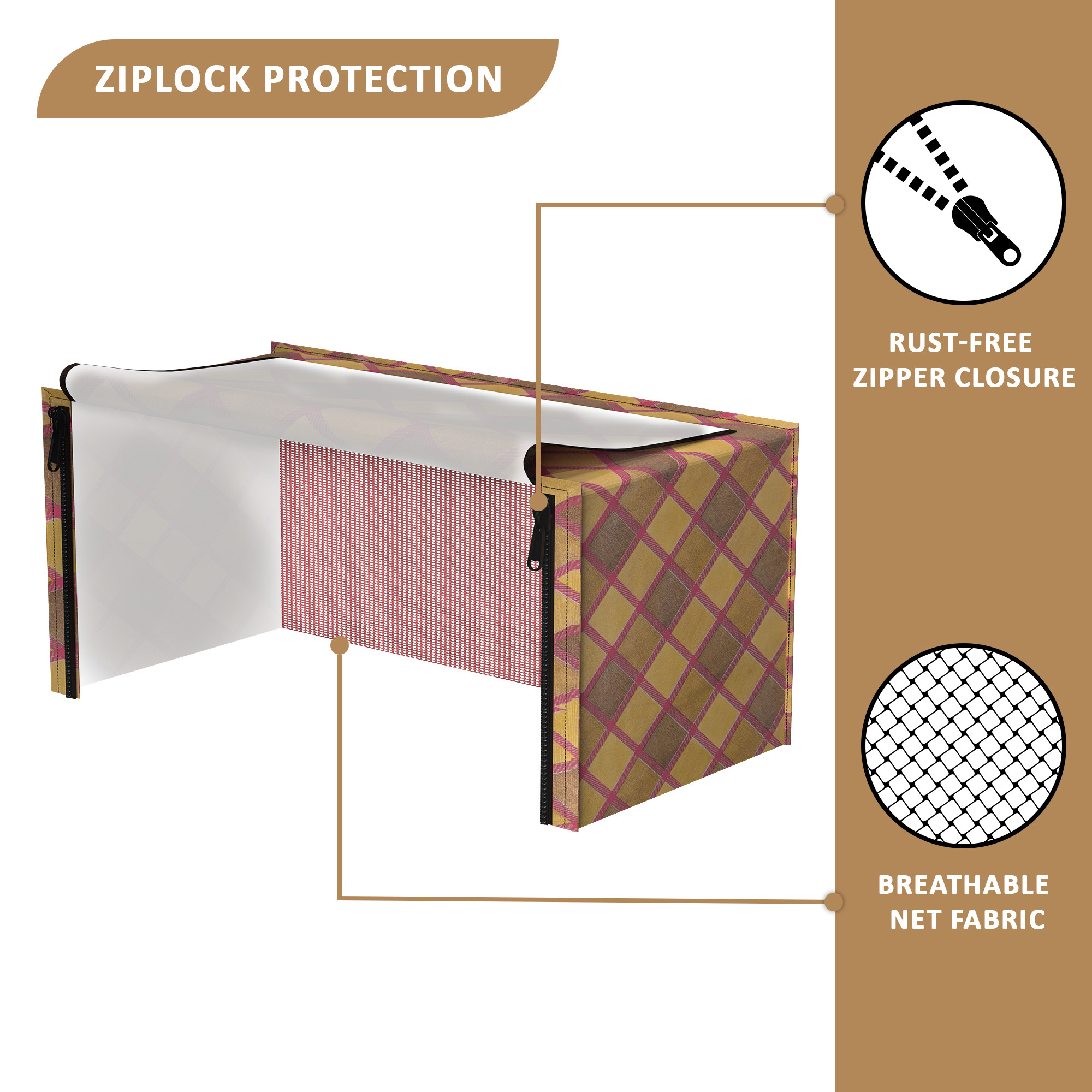 Kuber Industries 20L PVC Dustproof  Spill Resistant Microwave Cover with Ventillation Mesh  Durable Convection  Oven OTG CoversAccessories for Home Decor  Multi Floral-MaroonGolden