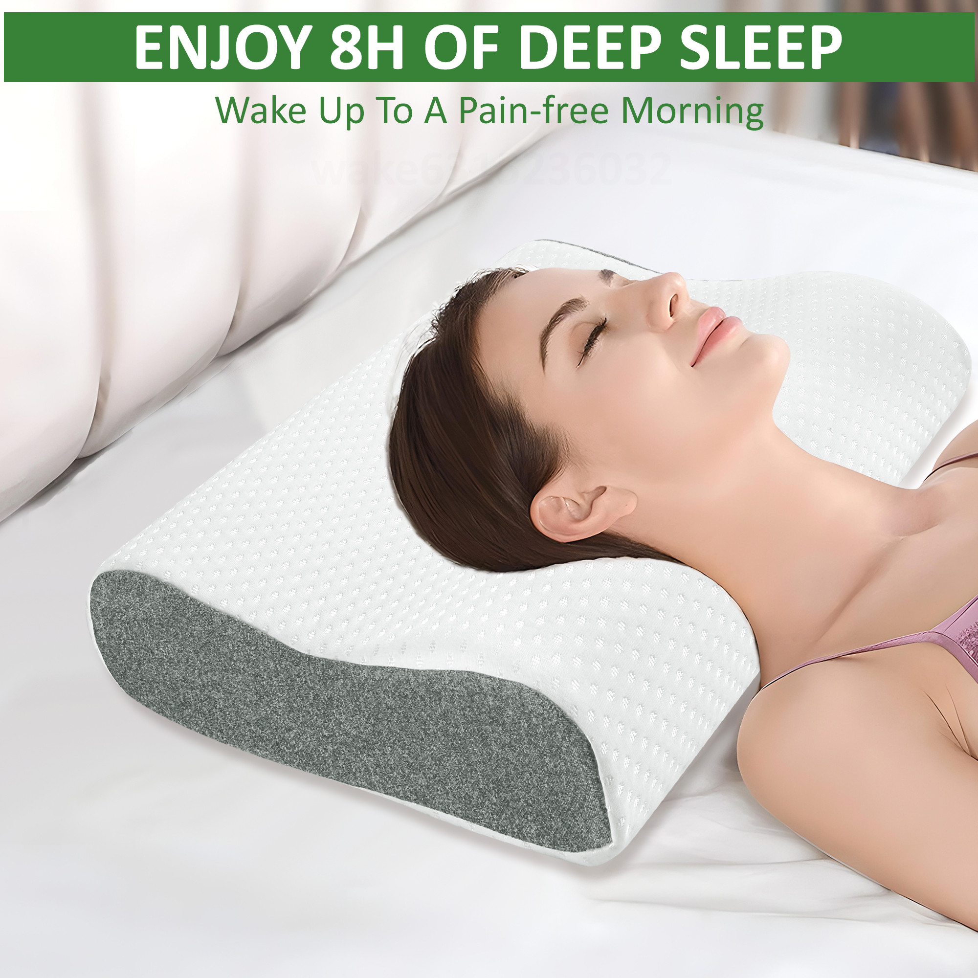 Kuber Industries 21x13x3 Inch Memory Foam Cervical Pillow for Neck Pain and Shoulder Pain  Orthopedic ContourCervical Pillow for Spondylitis Neck with Extra Curve Support  Side Back Pain  White