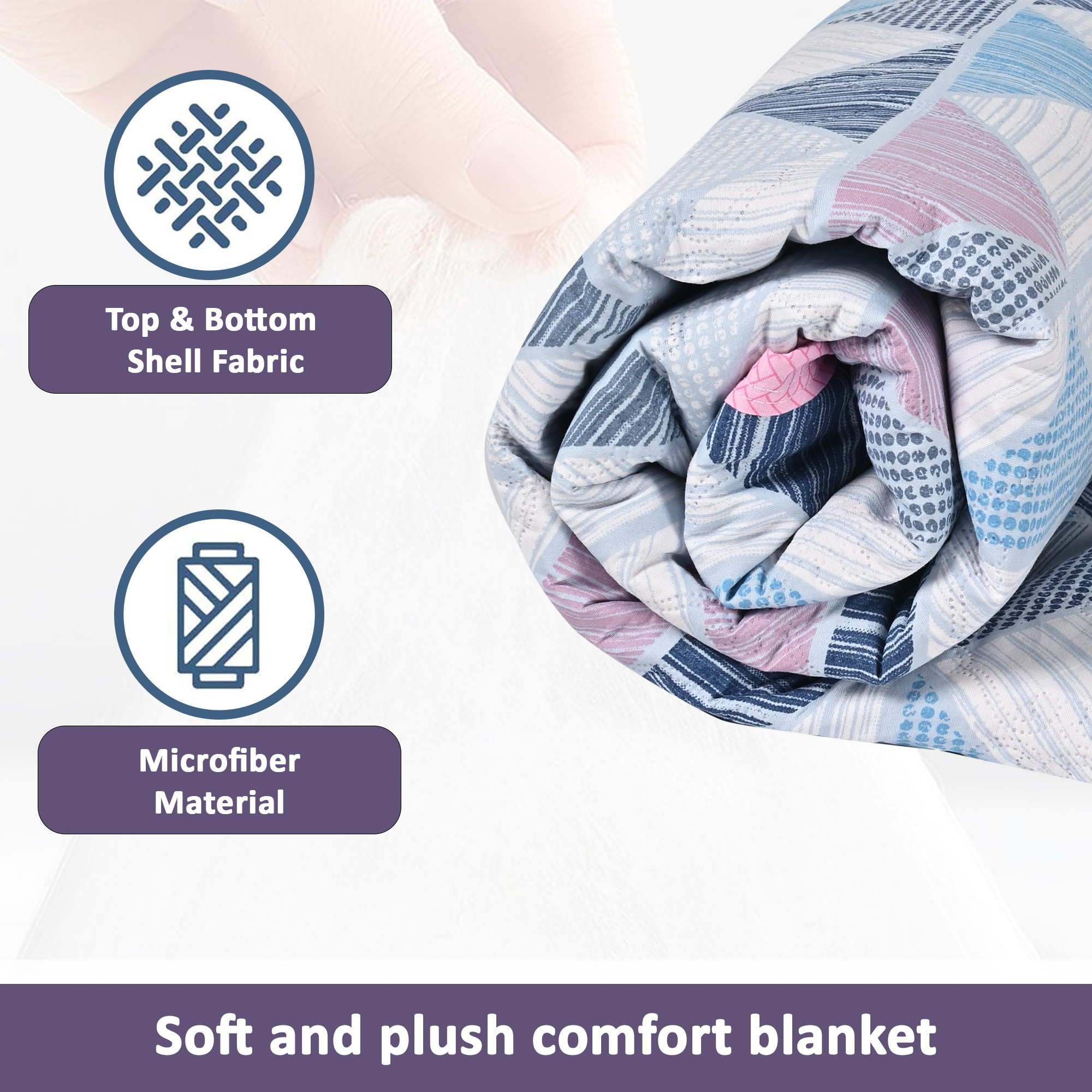 Kuber Industries 220 GSM Reversible AC Comforter for Double Bed  All Weather Warm  Soft Microfiber Quilt  Beautifully Crafted Razai Duvet  Kambal for Home  Zig-zag-White