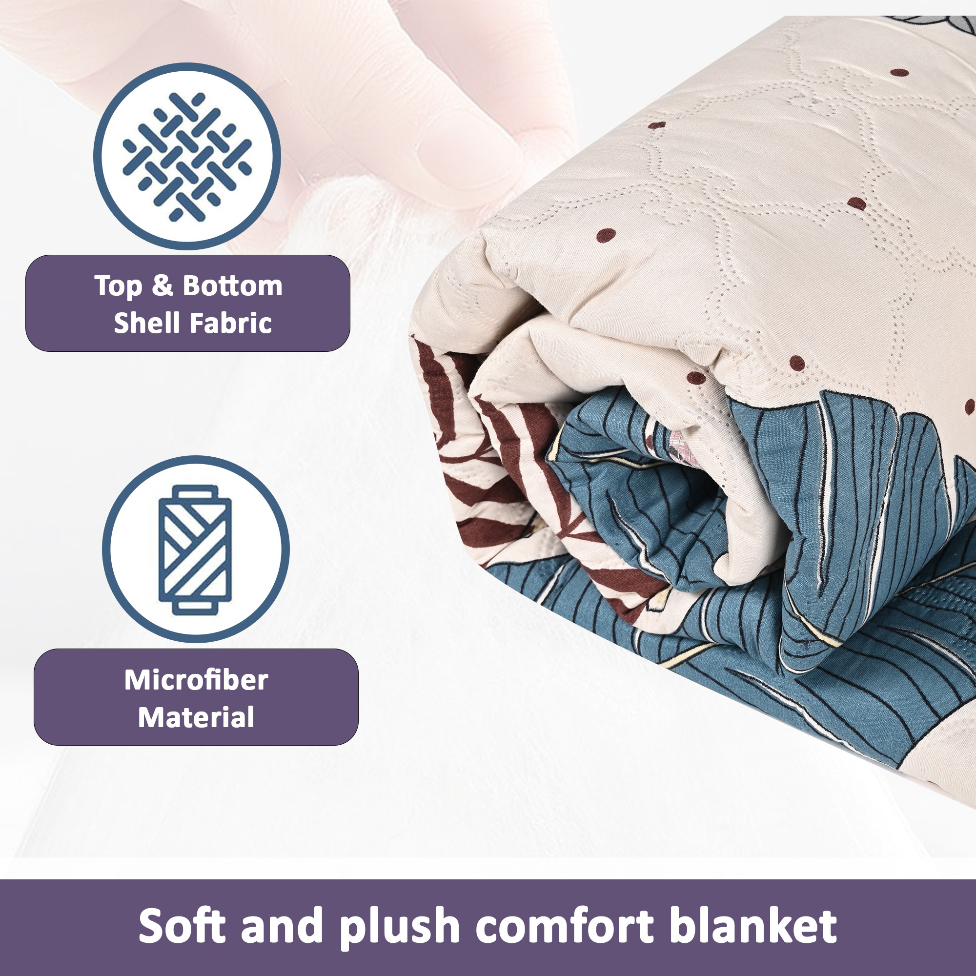 Kuber Industries 220 GSM Reversible AC Comforter for Double Bed  All Weather Warm  Soft Microfiber Quilt  Beautifully Crafted Razai Duvet  Kambal for Home  feather -Multicolor