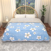 220 GSM Reversible AC Comforter for Double Bed | All Weather Warm &amp; Soft Microfiber Quilt | Beautifully Crafted Razai, Duvet &amp; Kambal for Home | Flower -Blue