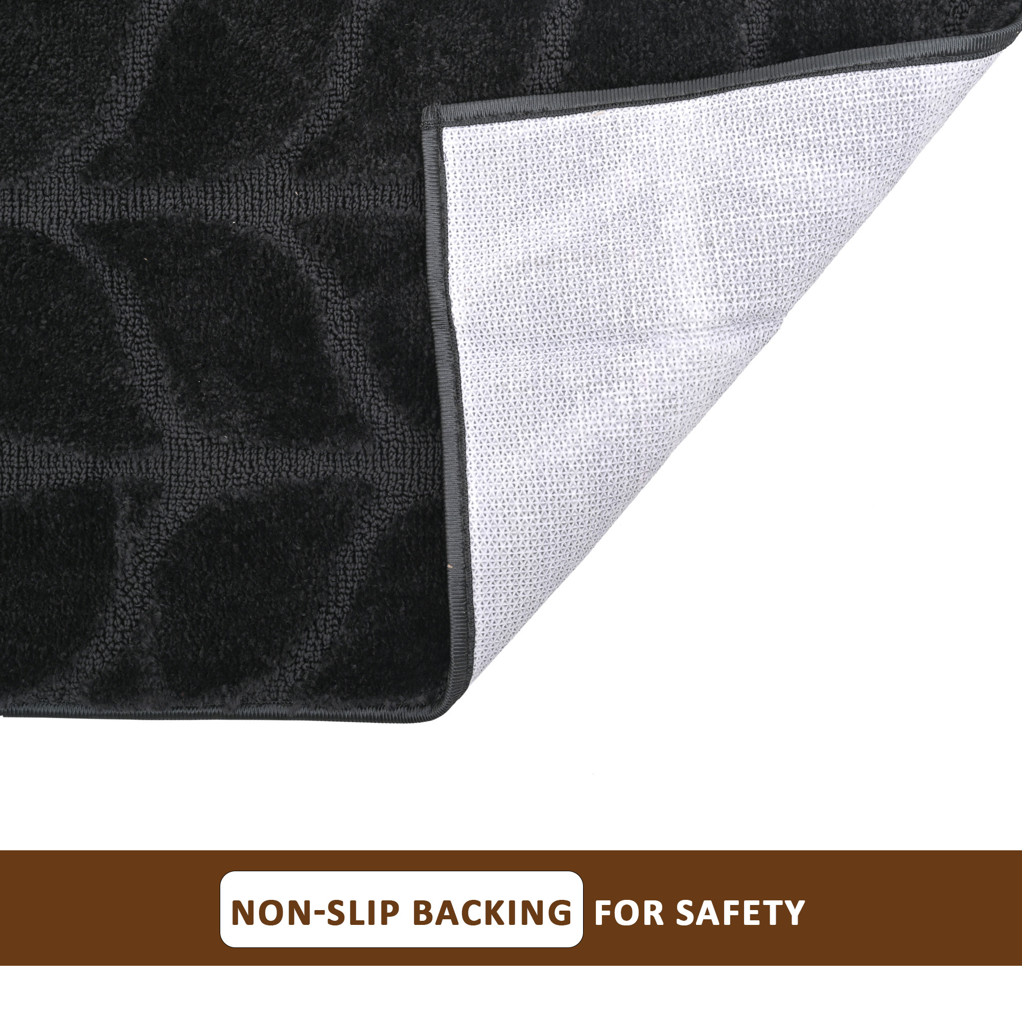 Kuber Industries 22x55 Inch Anti-Skid Microfibre Bed Side Runner for Bedroom  Gentle  Soft Rugs for Living Area  Long Kitchen Runner for Floor  Leaf Design - Grey