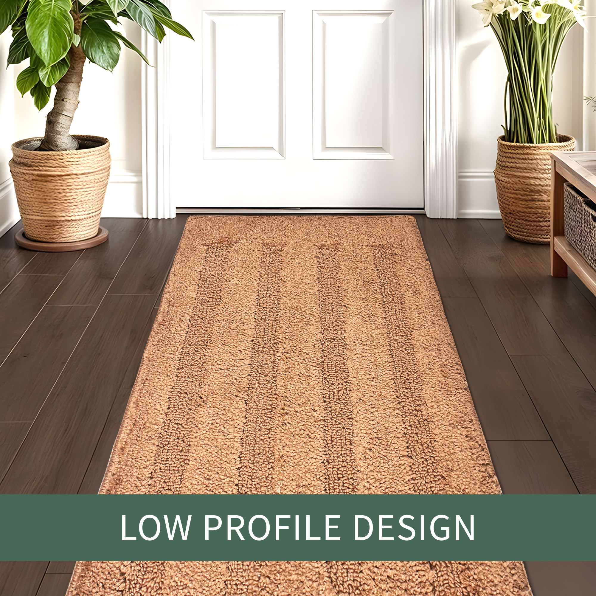 Kuber Industries 22x55 Inch Soft Fur Anti Skid Bedside Runner for Bedroom  Shaggy Bedside Mats for Floor  Modern RugRunner Carpet for Living Room and Home Decor  Micro Lining - Golden