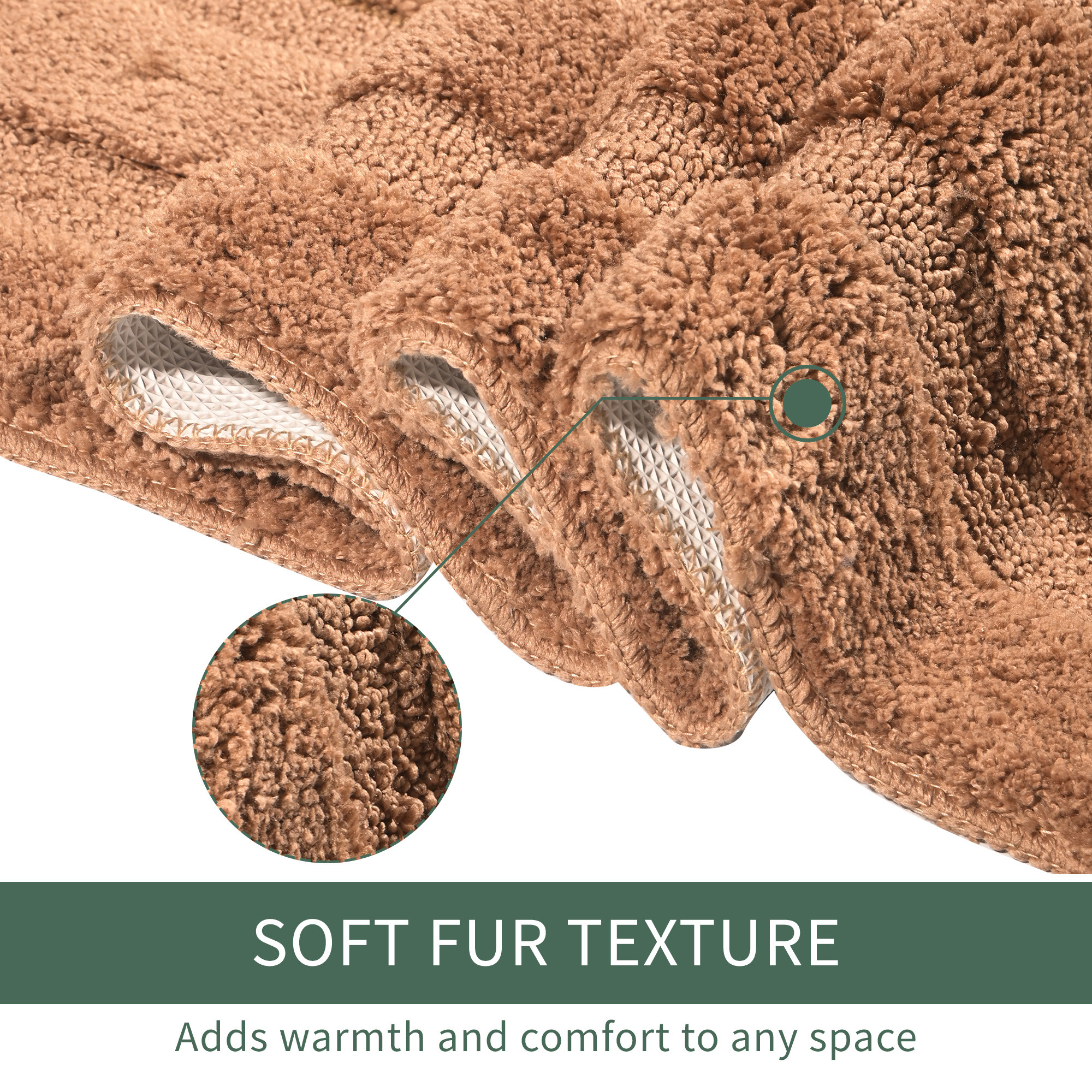 Kuber Industries 22x55 Inch Soft Fur Anti Skid Bedside Runner for Bedroom  Shaggy Bedside Mats for Floor  Modern RugRunner Carpet for Living Room and Home Decor  Micro Lining - Golden