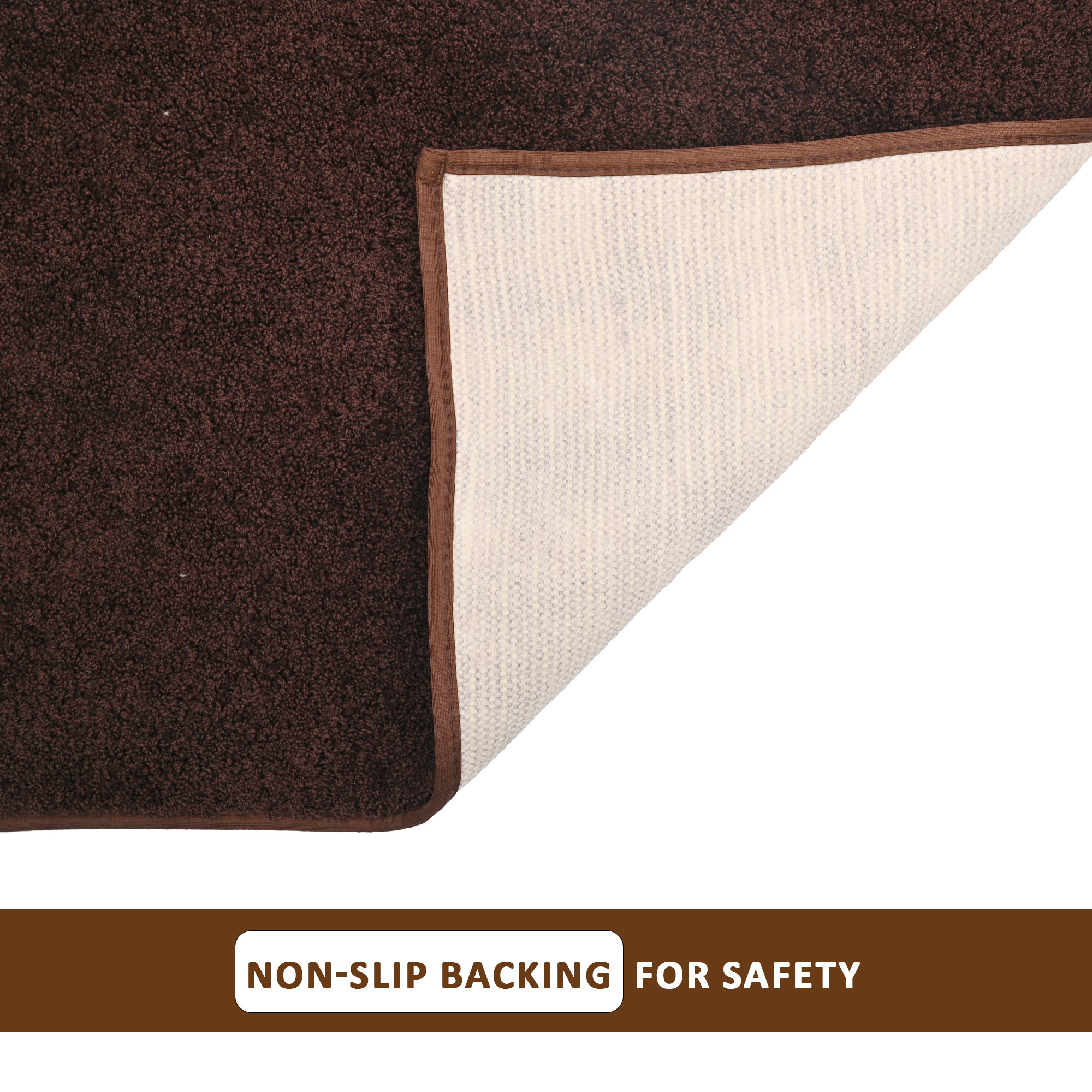 Kuber Industries 22x55 Inch Super Soft Runner for Bedroom  Living Room  Durable Bedside Carpet  Kitchen Runner for Floor  Foldable Rugs  Mat for Home  Brown