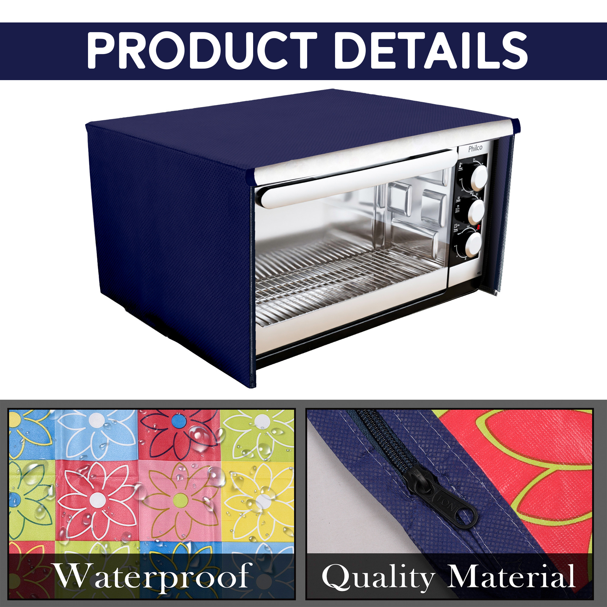 Kuber Industries 23 Ltr Dustproof Full Microwave Cover  Otg Oven Accessories for Durable  Dustroof Kitchen Decor  Checks Flower Multicolour