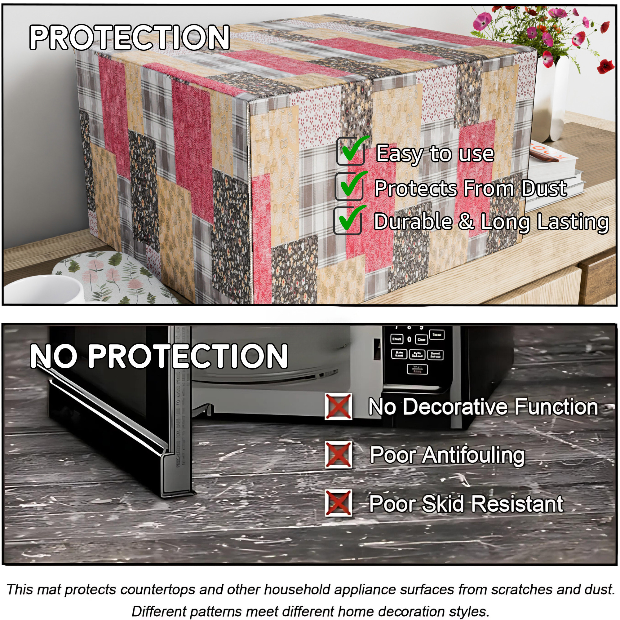 Kuber Industries 23 Ltr Dustproof Full Microwave Cover with Zip  Convection OTG Oven  Accessories Kitchen Decor  Barik Print - Multicolor