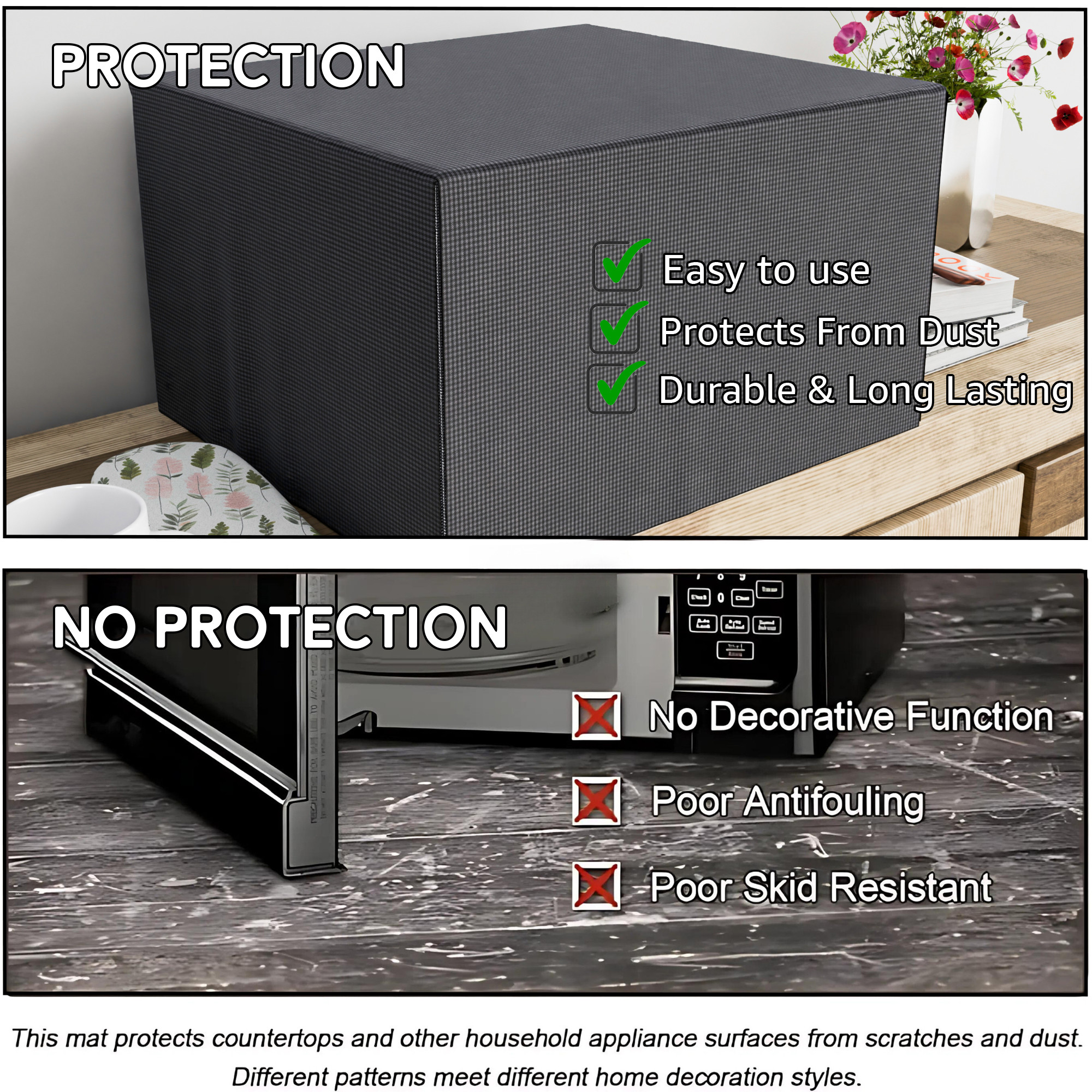 Kuber Industries 23 Ltr Dustproof Full Microwave Cover with Zip  Convection OTG Oven  Accessories Kitchen Decor  Checkered - Brown
