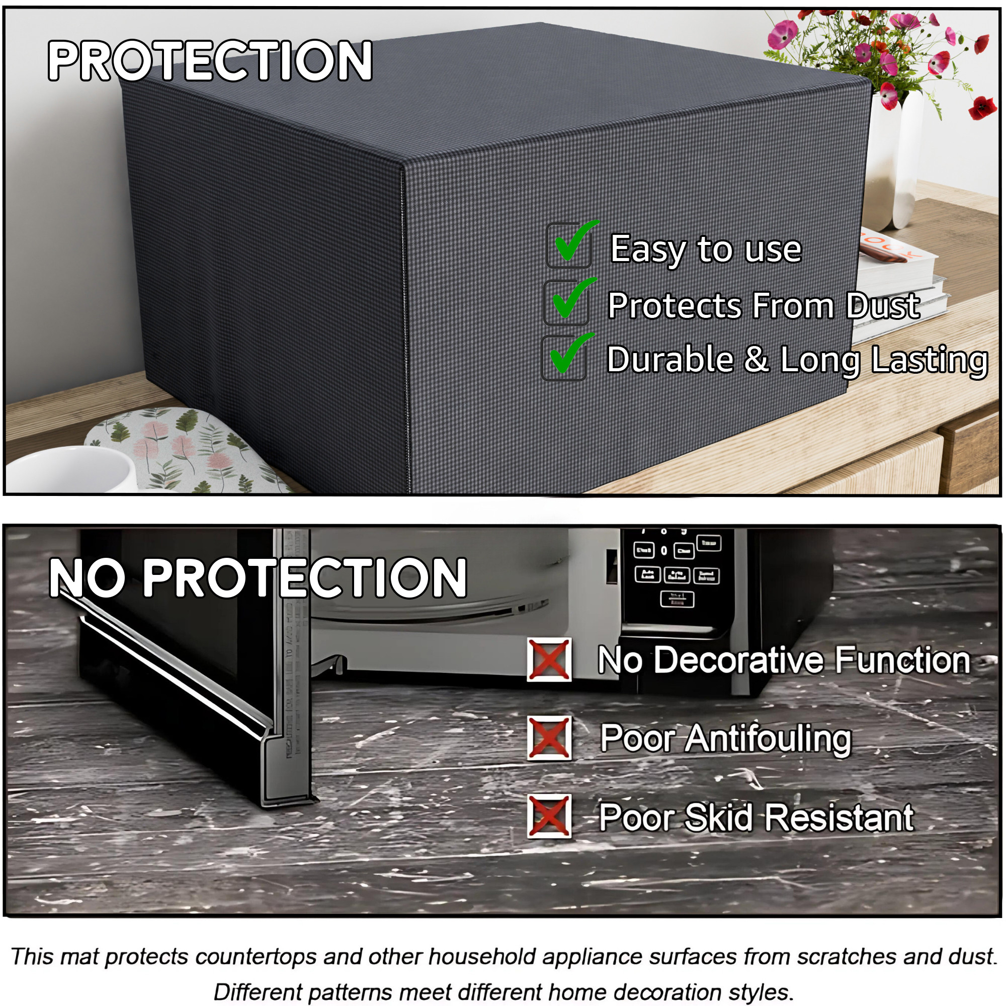 Kuber Industries 23 Ltr Dustproof Full Microwave Cover with Zip  Convection OTG Oven  Accessories Kitchen Decor  Checkered - Grey