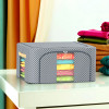 24 Liter Clothes Storage Box | Wardrobe Organizer | Parachute Steel Frame Drawer Organizer | Waterproof Underbed Storage Bag | Storage Box for Blankets | Dot Print | Grey