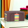 24 Liter Clothes Storage Box | Wardrobe Organizer | Parachute Steel Frame Drawer Organizer | Waterproof Underbed Storage Bag | Storage Box for Blankets | Dot Print | Brown