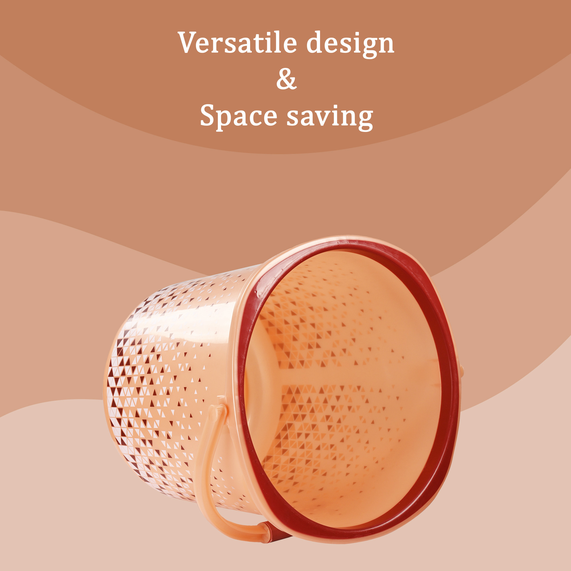 Kuber Industries 24 Litres Water Bucket for Washing Clothes with Handle  Bathing Balti for Bathroom  Water Storage Container - Essential for Household Chores  Tined- Brown