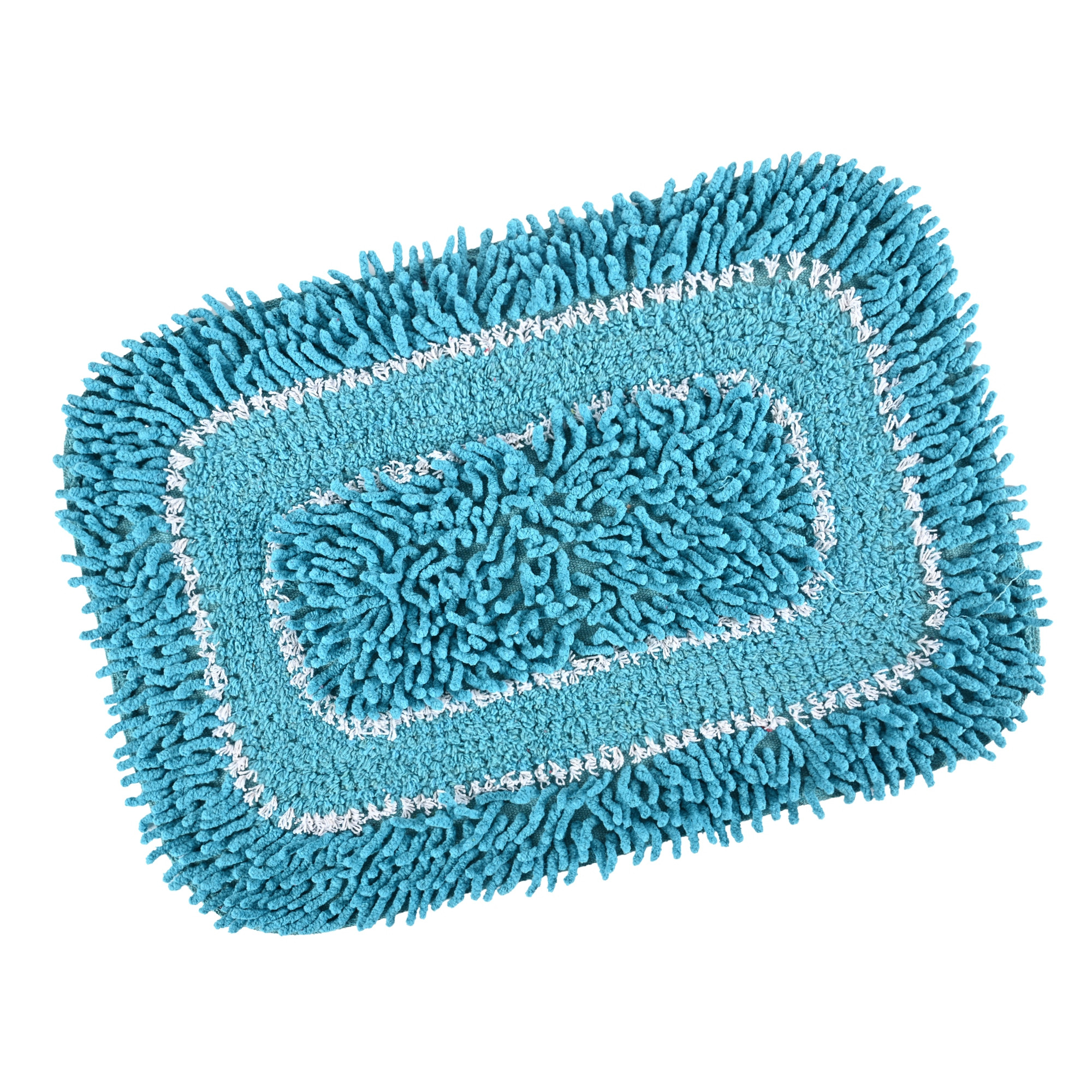 Kuber Industries 24x16 Inches Durable Super Soft Door Mats for Home  Rainy Season Mats for Floor  Footmats for Bedroom Kitchen  Balcony  Shaggy- Blue  White