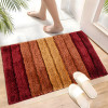 24x16 Inches Rectangle Anti Skid &amp; Super Soft Door Mats for Home | Rainy Season Mats for Floor &amp; Footmats for Bedroom, Kitchen &amp; Balcony | Stripes - Red &amp; Brown