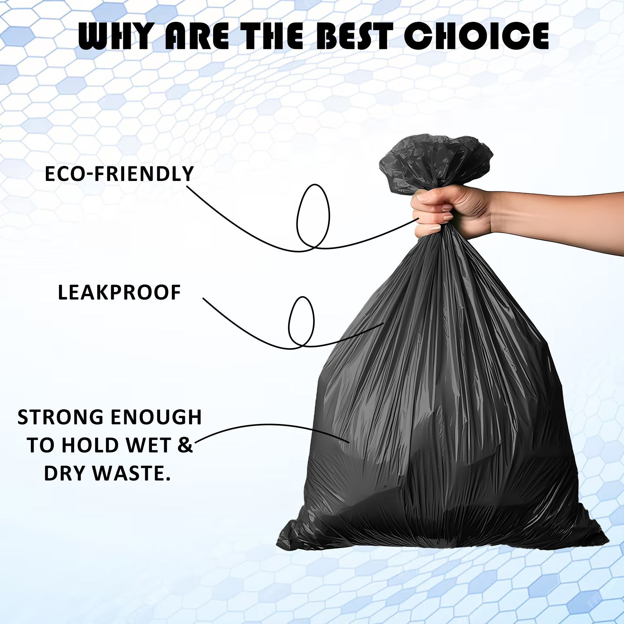 Kuber Industries 24x32 Inches Premium Garbage Bags for Dustbin  Dustbin BagTrash Bag For Dry  Wet waste  Odour Free Black Dustbin Bag for Home Office Hotels Hospitals