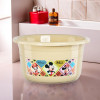 25 Ltr Bath Tub Plastic For Home, Washroom &amp; Kitchen | Disney Check | Lightweight &amp; Multipurpose Washing Tub - Suitable For Laundry And Cleaning | Beige