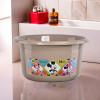 25 Ltr Bath Tub Plastic For Home, Washroom &amp; Kitchen | Disney Check | Lightweight &amp; Multipurpose Washing Tub - Suitable For Laundry And Cleaning | Brown