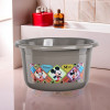 25 Ltr Bath Tub Plastic For Home, Washroom &amp; Kitchen | Disney Check | Lightweight &amp; Multipurpose Washing Tub - Suitable For Laundry And Cleaning | Grey