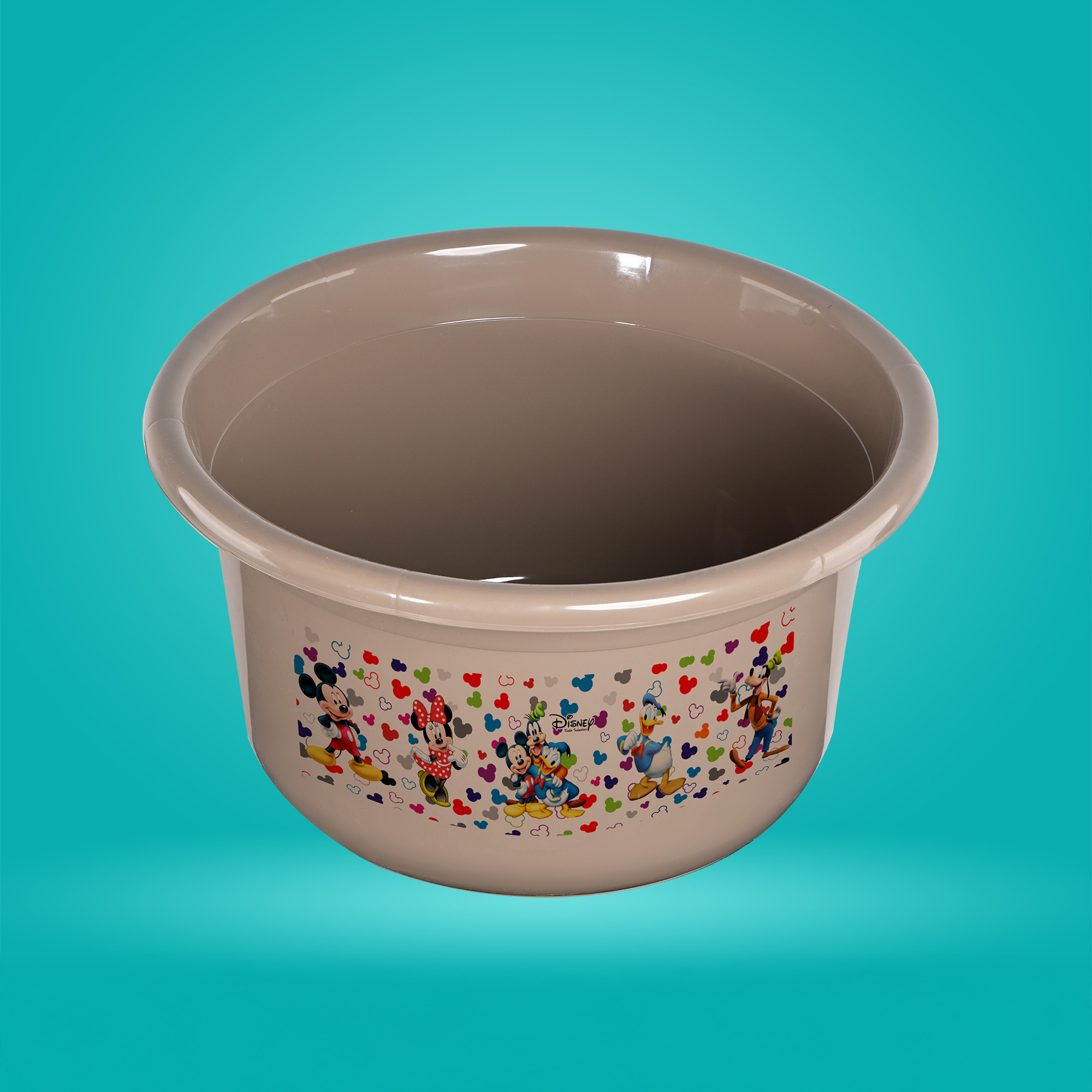 Kuber Industries 25 Ltr Bath Tub Plastic For Home Washroom  Kitchen  Disney Print  Lightweight  Multipurpose Washing Tub - Suitable For Laundry And Cleaning  Brown