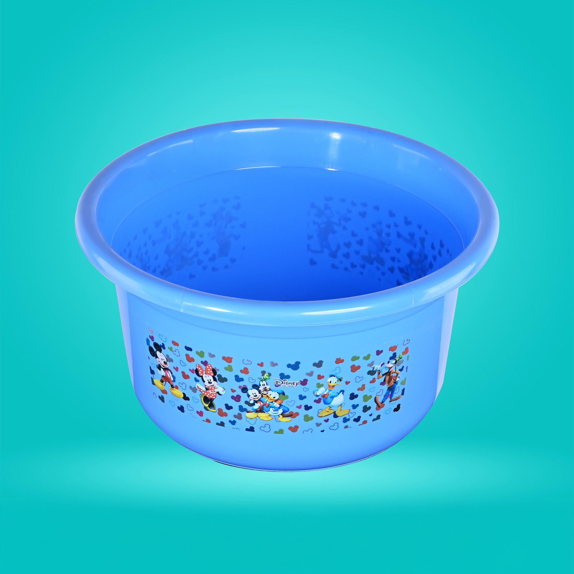 Kuber Industries 25 Ltr Bath Tub Plastic For Home Washroom  Kitchen  Disney Print  Lightweight  Multipurpose Washing Tub - Suitable For Laundry And Cleaning  Blue
