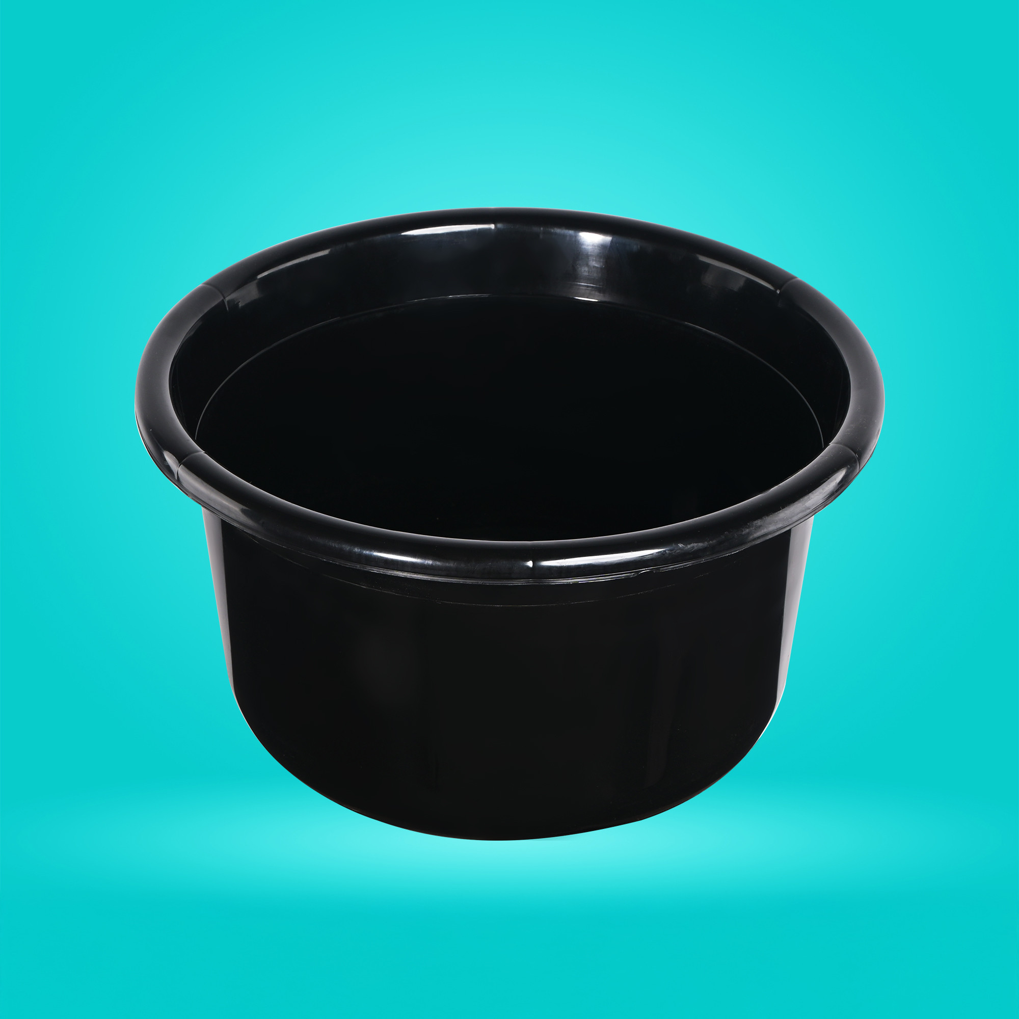 Kuber Industries 25 Ltr Bath Tub Plastic For Home Washroom  Kitchen  Lightweight  Multipurpose Washing Tub - Suitable For Laundry And Cleaning  Black