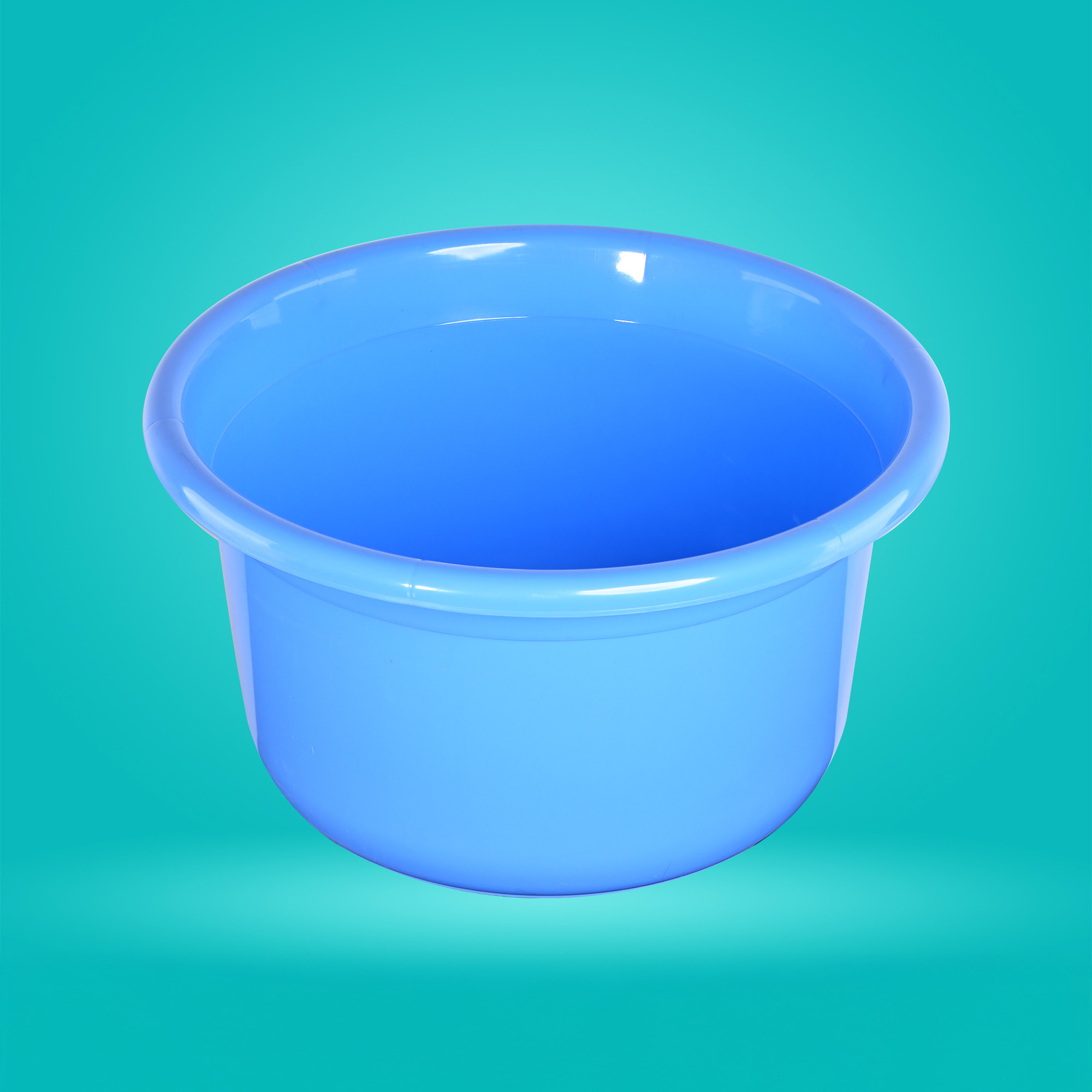 Kuber Industries 25 Ltr Bath Tub Plastic For Home Washroom  Kitchen  Lightweight  Multipurpose Washing Tub - Suitable For Laundry And Cleaning  Blue