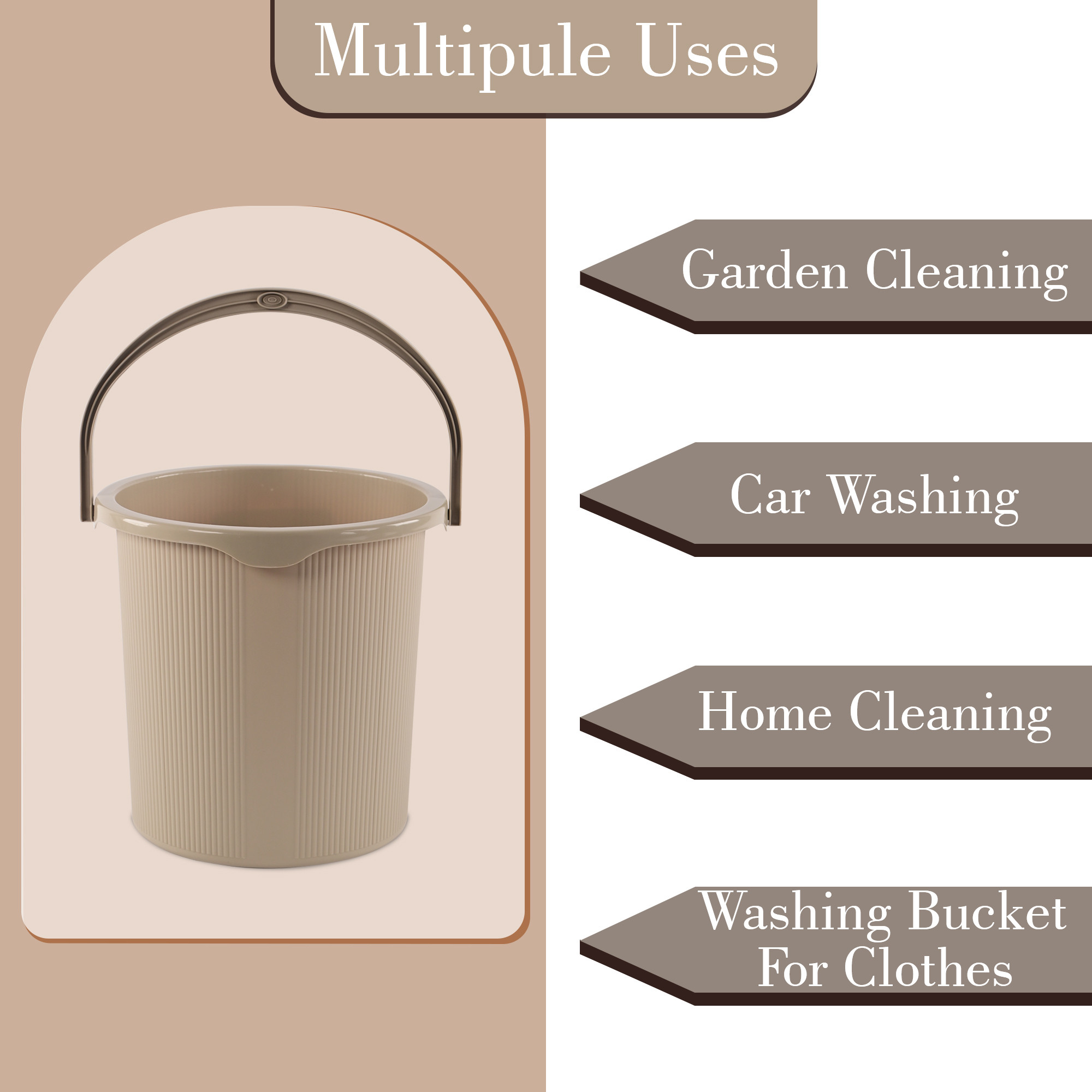 Kuber Industries 25 Ltr Plastic Bucket for Bathroom  Sturdy and Easy Grip Handle  Big Bucket for Bathing  Water Storage Bucket for Home  Bathroom BucketforShower  Magnite 25  Cream