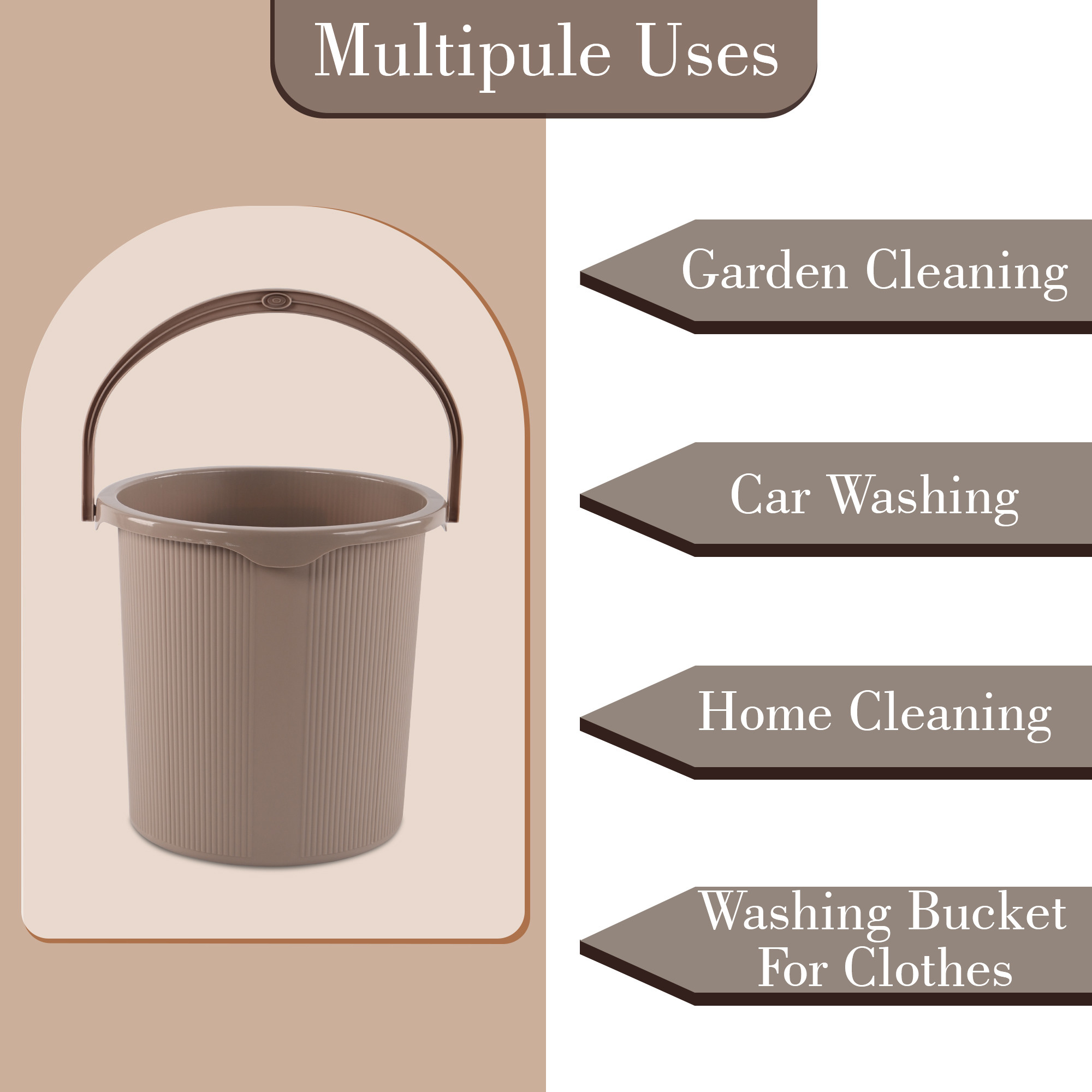 Kuber Industries 25 Ltr Plastic Bucket for Bathroom  Sturdy and Easy Grip Handle  Big Bucket for Bathing  Water Storage Bucket for Home  Bathroom BucketforShower  Magnite 25  Beige