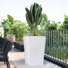 26-Inch Roto Mould German Polymer Extra Large Big Size Flower Pot | Indoor/Outdoor Tree Gamla Planter for Living Room, Resorts, Hotels, Terrace &amp; Garden | Marble Matrix Tower - White