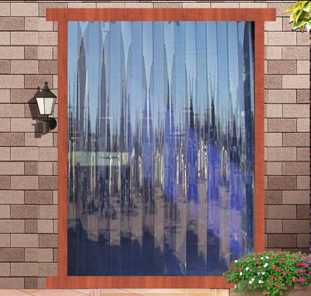 Kuber Industries 2MM Pack Of 2| Rings AC Curtain | PVC 6 Strips AC Curtain | Window Curtain for Bathroom | Curtains for Door | Waterproof Shower Curtain | 7 Feet| Transparent
