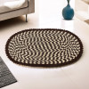 2x3 Feet Oval Door &amp; Bathroom Mat Perfect for Indoor &amp; Outdoor Use | Washable Kitchen Mat for Floor | Bedside Rug &amp; Balcony Paidan | Spiral Design -Brown &amp; Cream